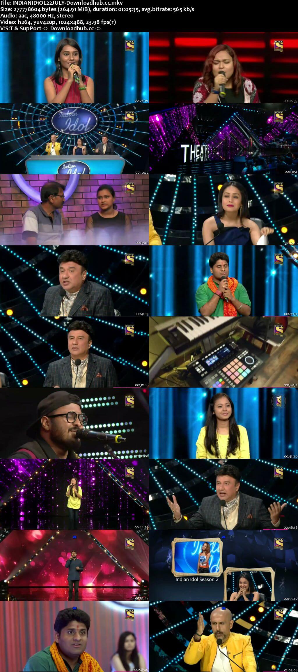 Indian Idol 22 July 2018 Episode 06 HDTV 480p