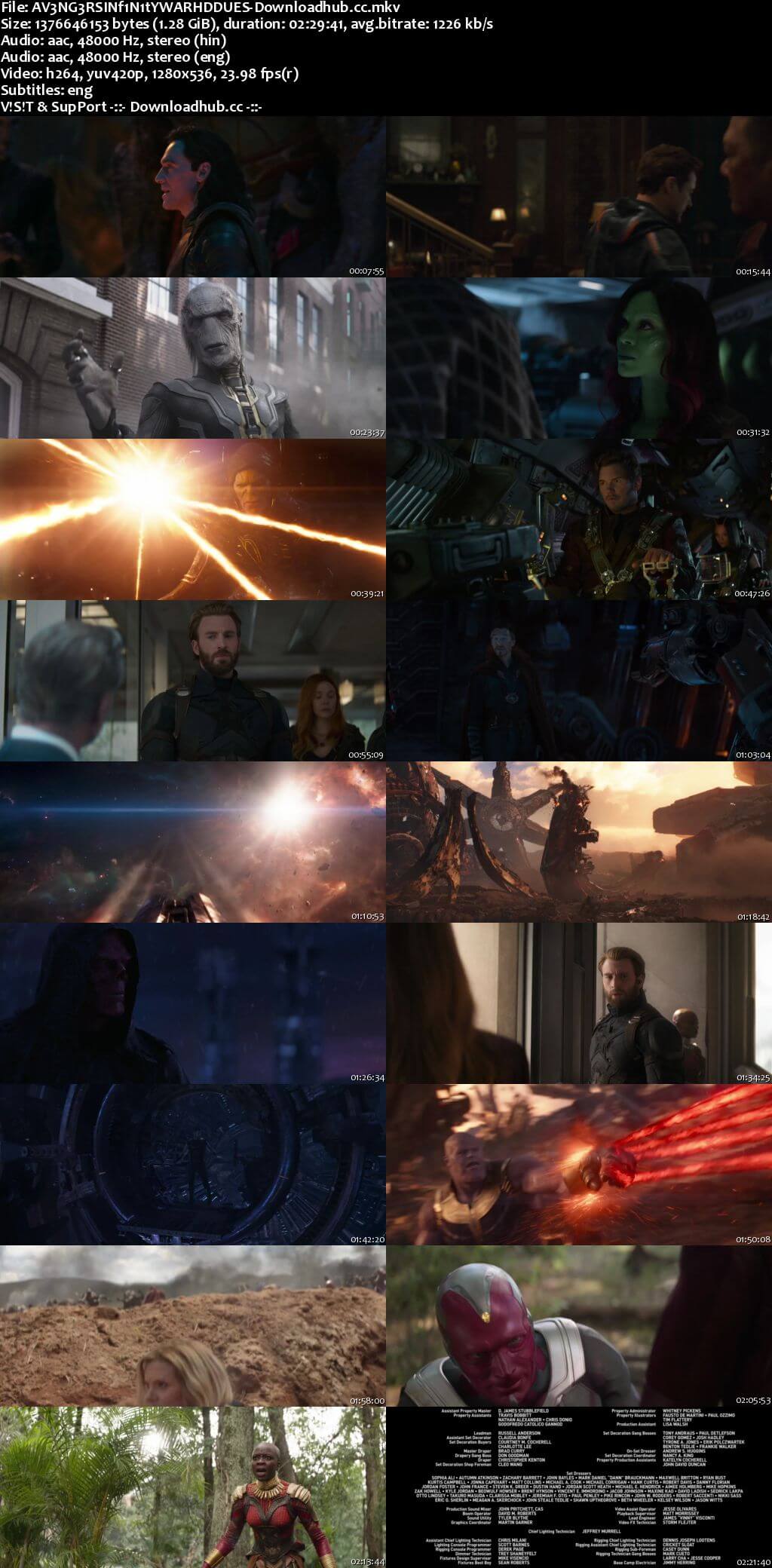 Avengers Infinity War 2018 Dual Audio 720p Web-DL [Hindi (Cleaned) - English] ESubs