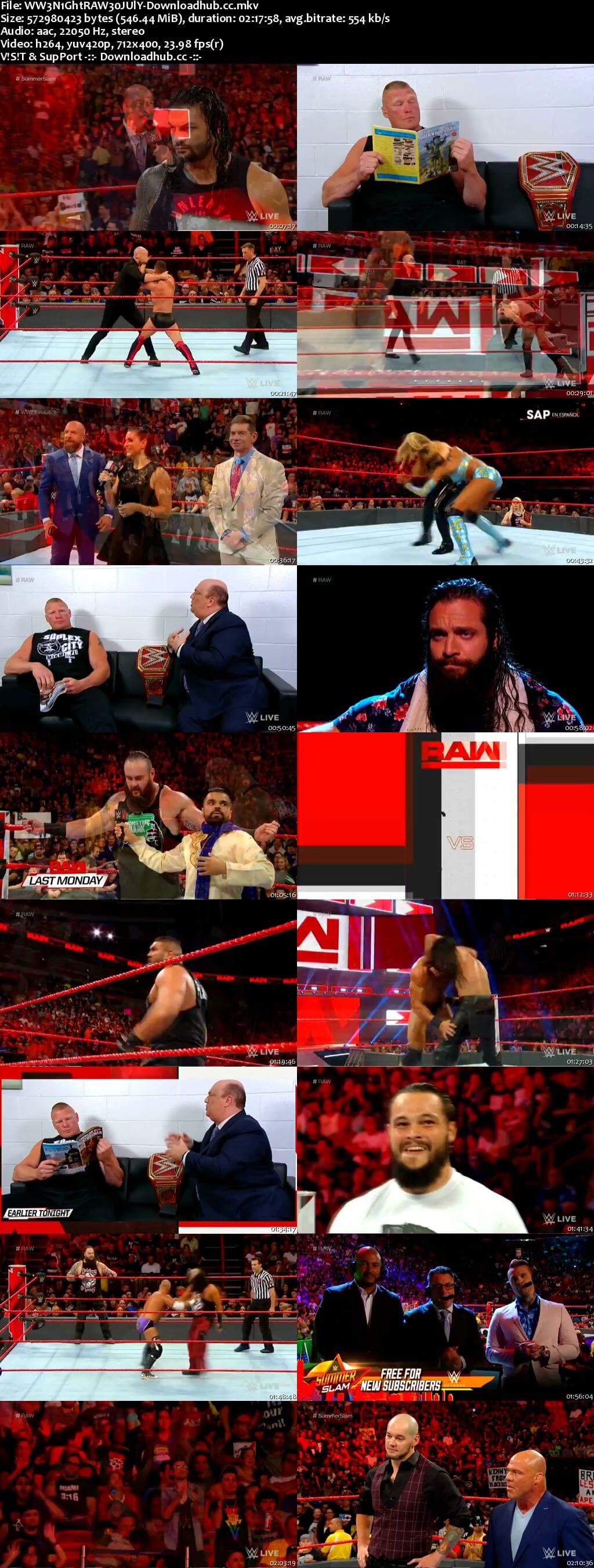 WWE Monday Night Raw 30 July 2018 480p HDTV Download