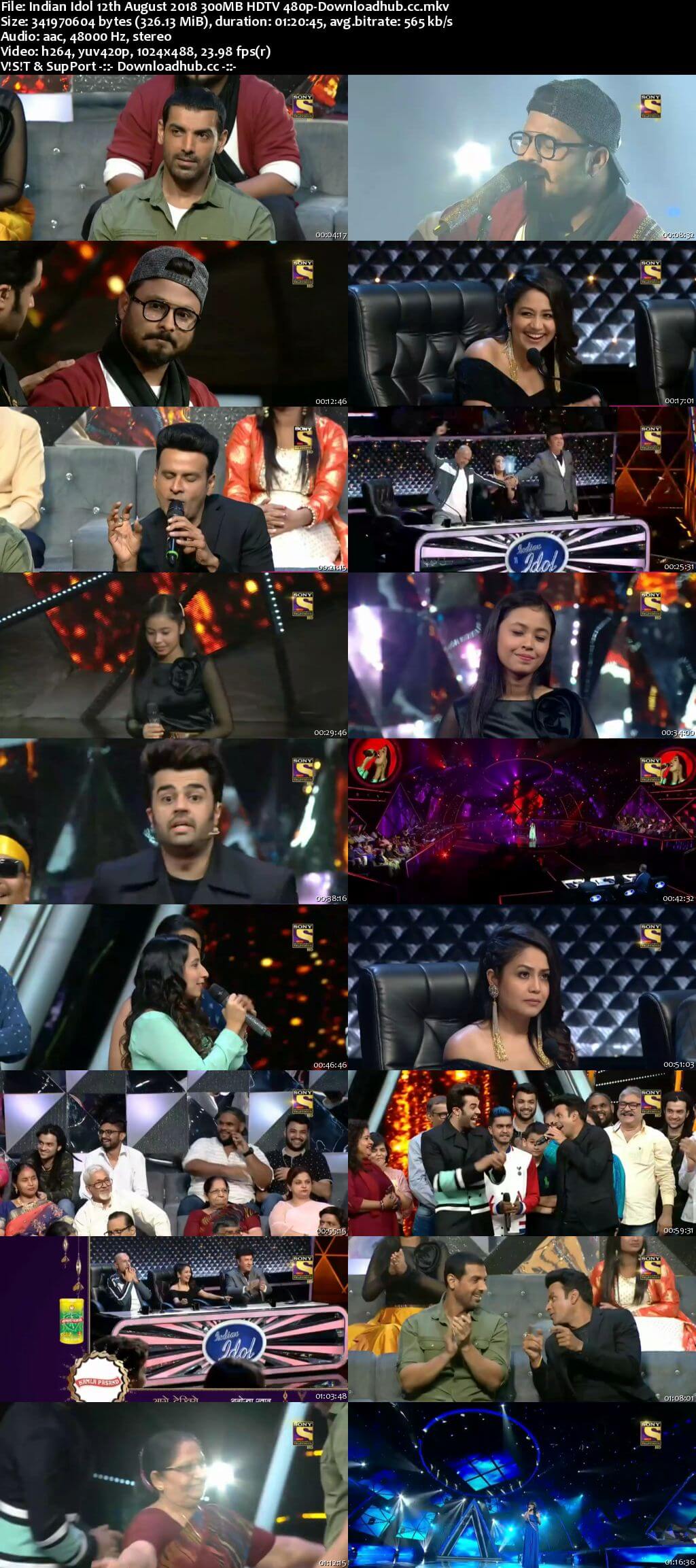 Indian Idol 12 August 2018 Episode 12 HDTV 480p