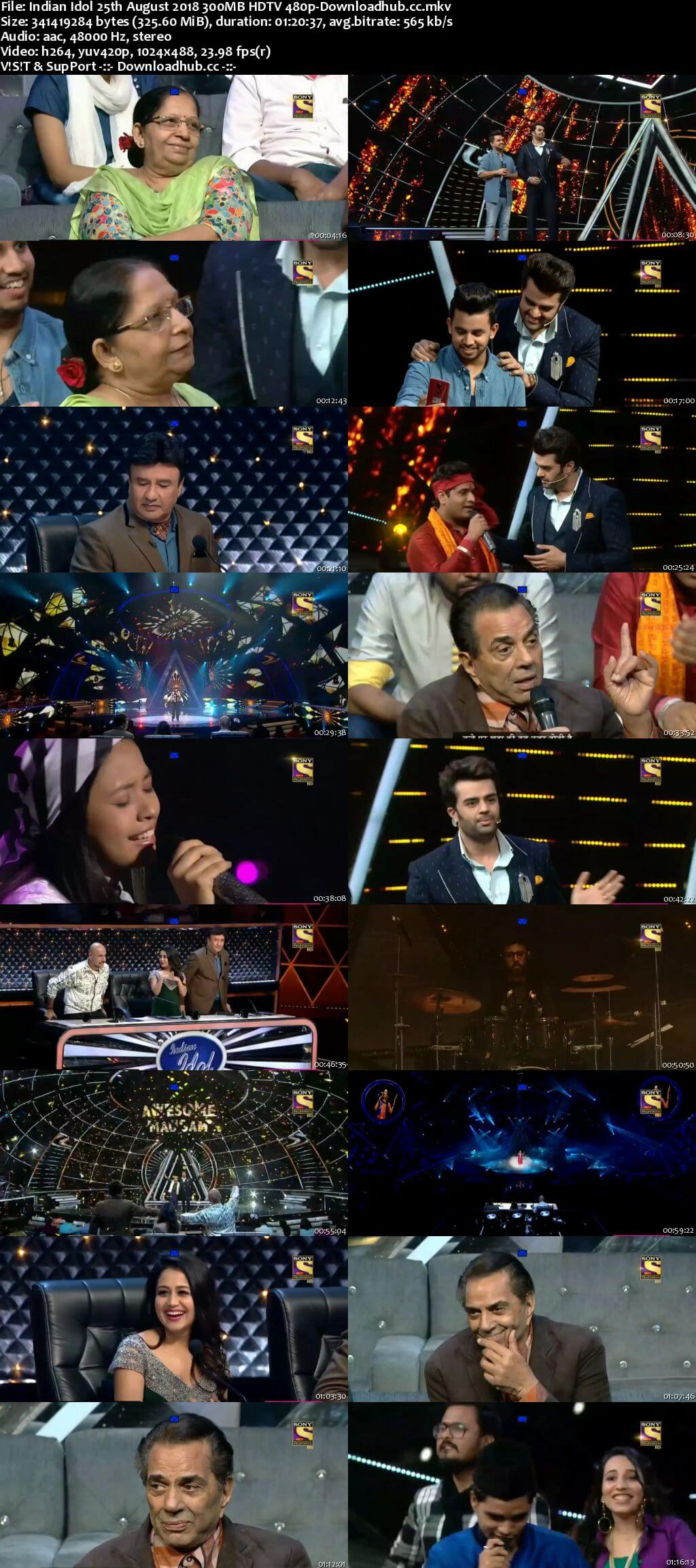 Indian Idol 25 August 2018 Episode 15 HDTV 480p