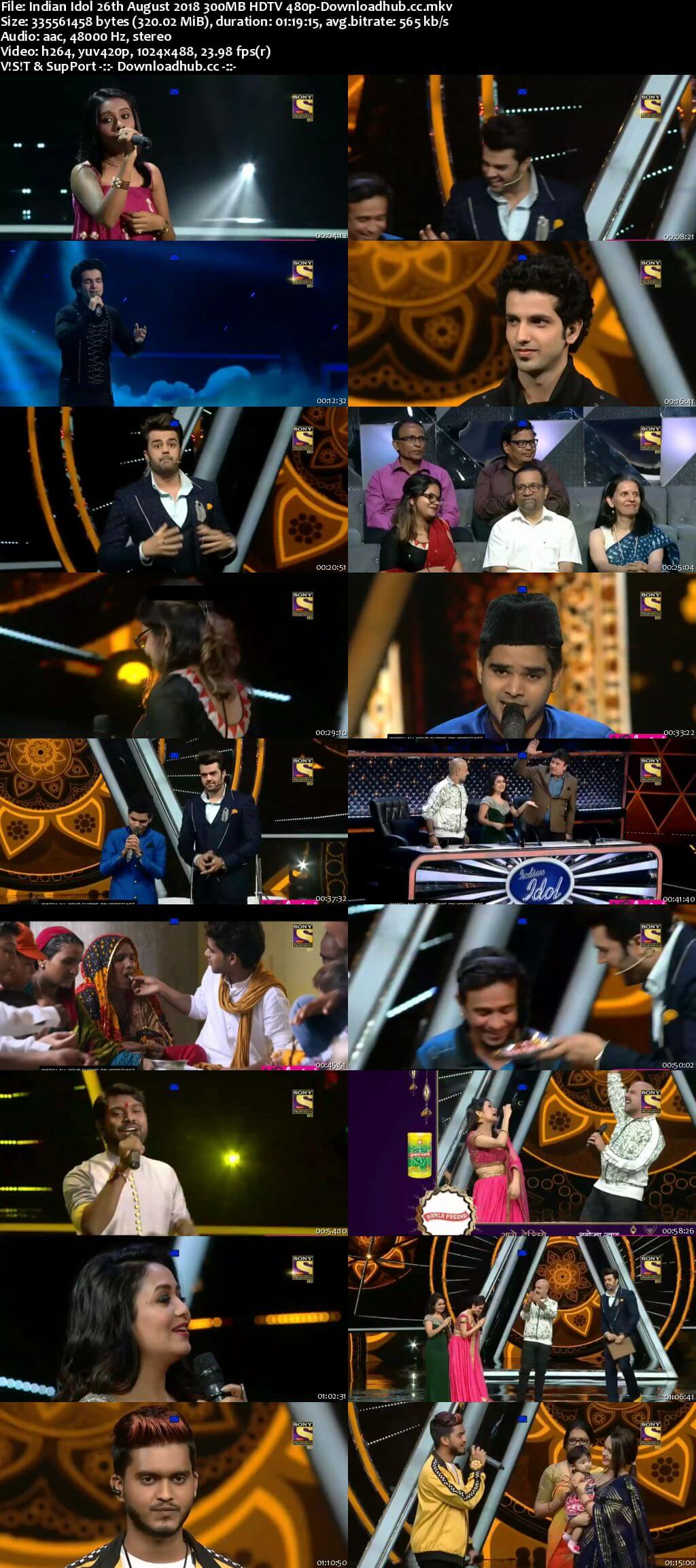 Indian Idol 26 August 2018 Episode 16 HDTV 480p