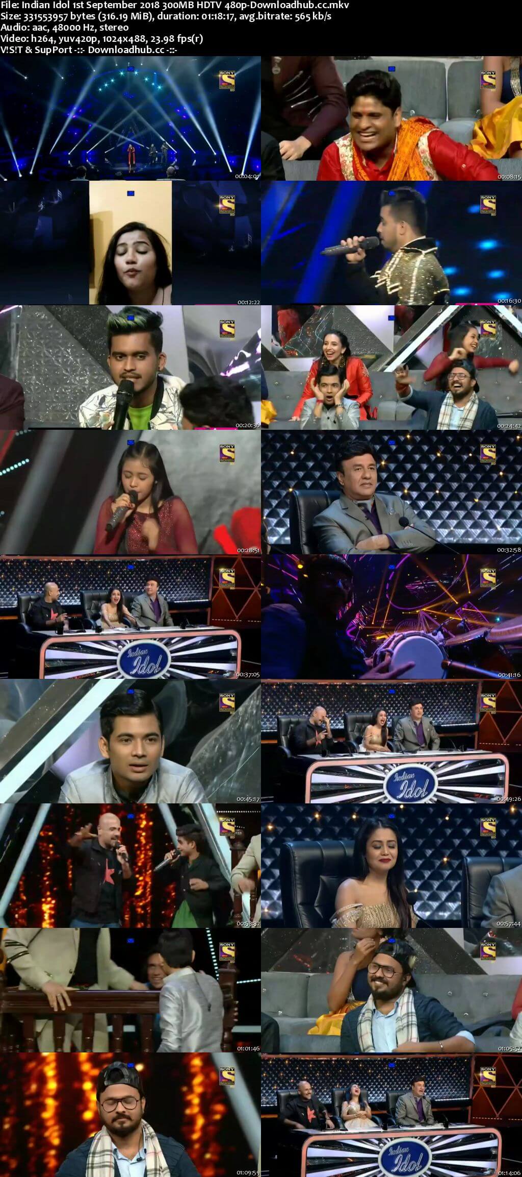 Indian Idol 01 September 2018 Episode 17 HDTV 480p