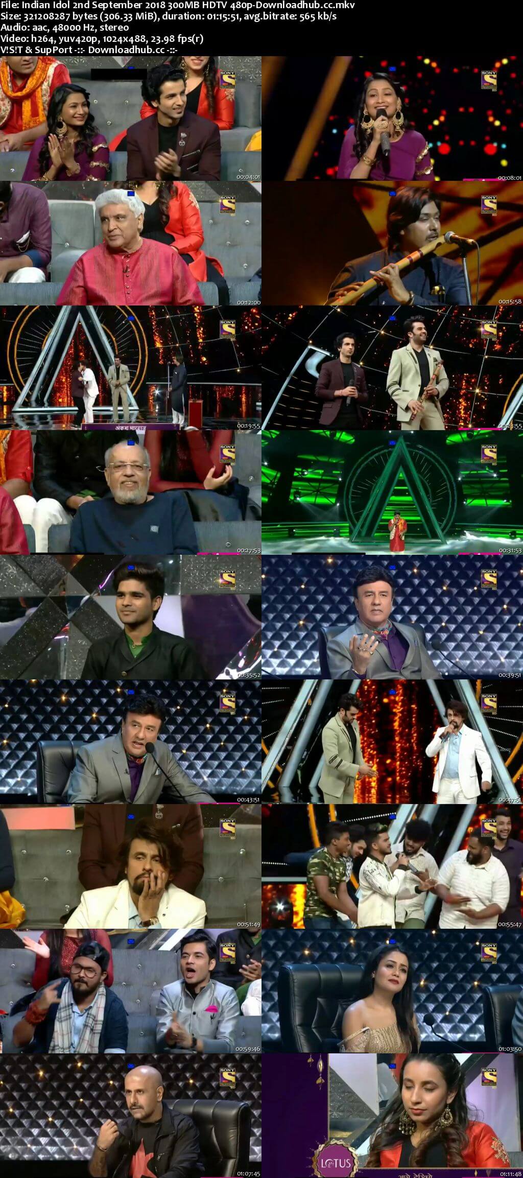 Indian Idol 02 September 2018 Episode 18 HDTV 480p