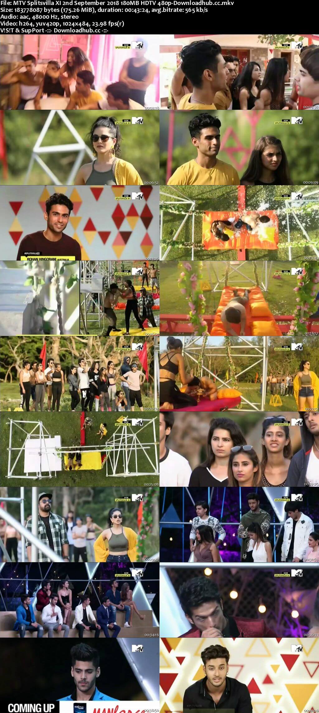 MTV Splitsvilla XI 2nd September 2018 180MB HDTV 480p