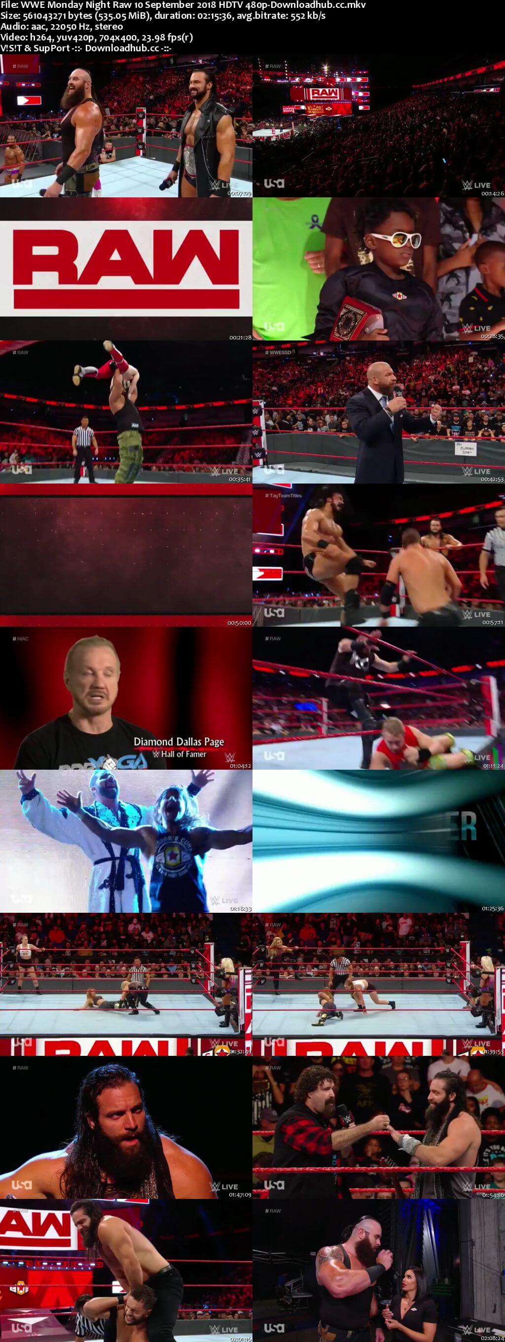 WWE Monday Night Raw 10 September 2018 480p HDTV Download