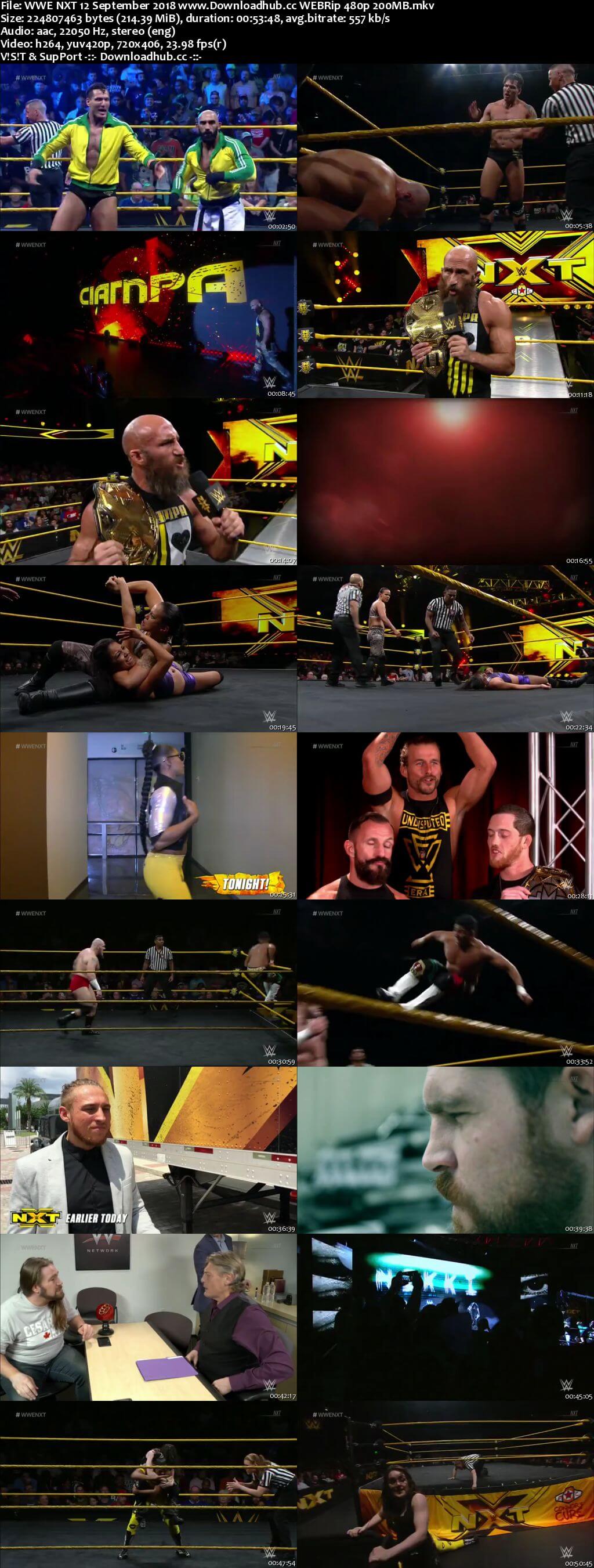 WWE NXT 12th September 2018 200MB HDTV 480p