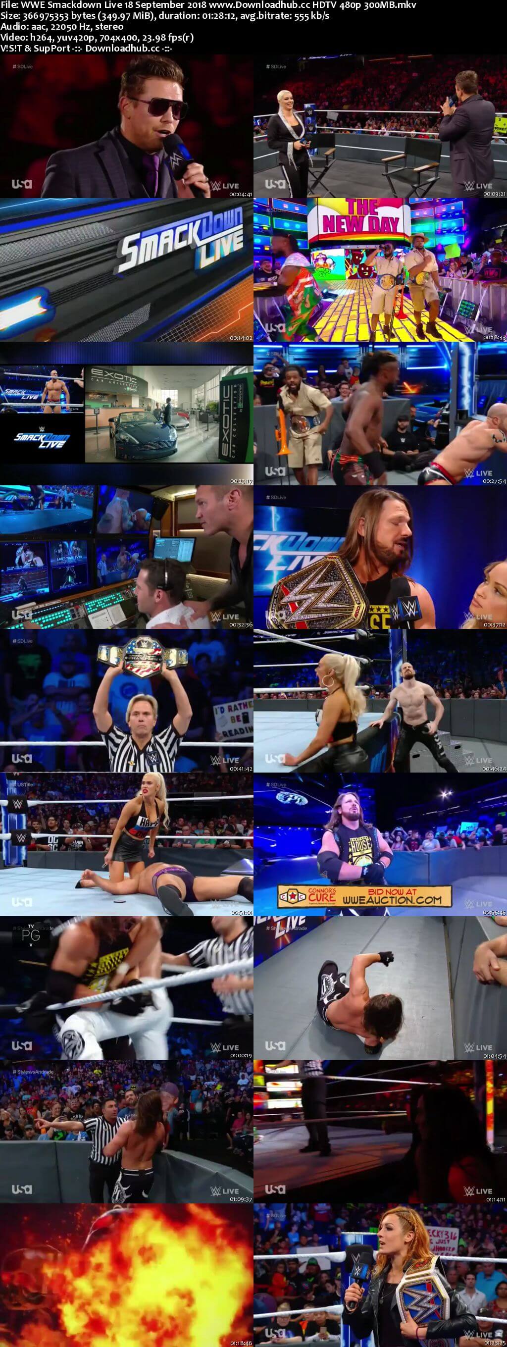 WWE Smackdown Live 18th September 2018 300MB HDTV 480p