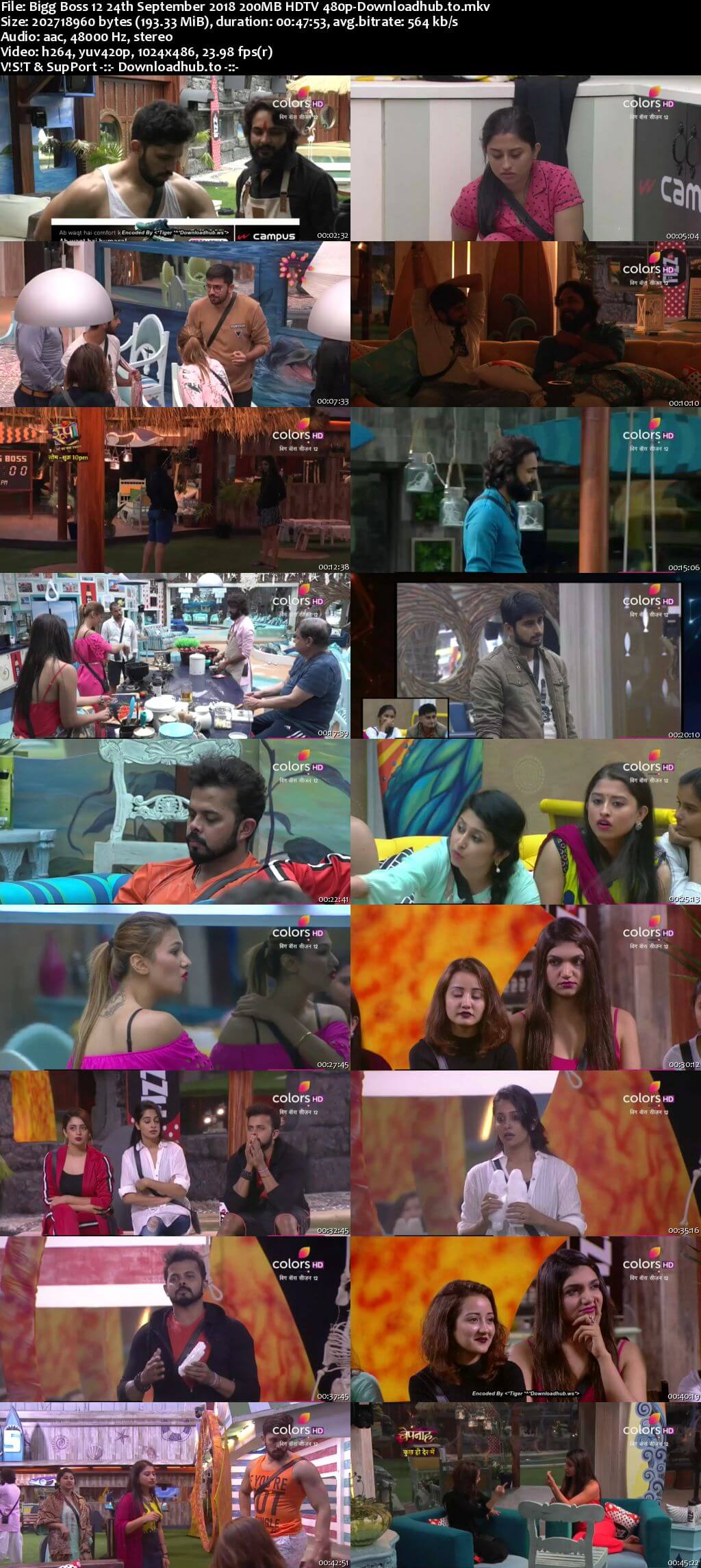 Bigg Boss 12 24 September 2018 Episode 08 HDTV 480p