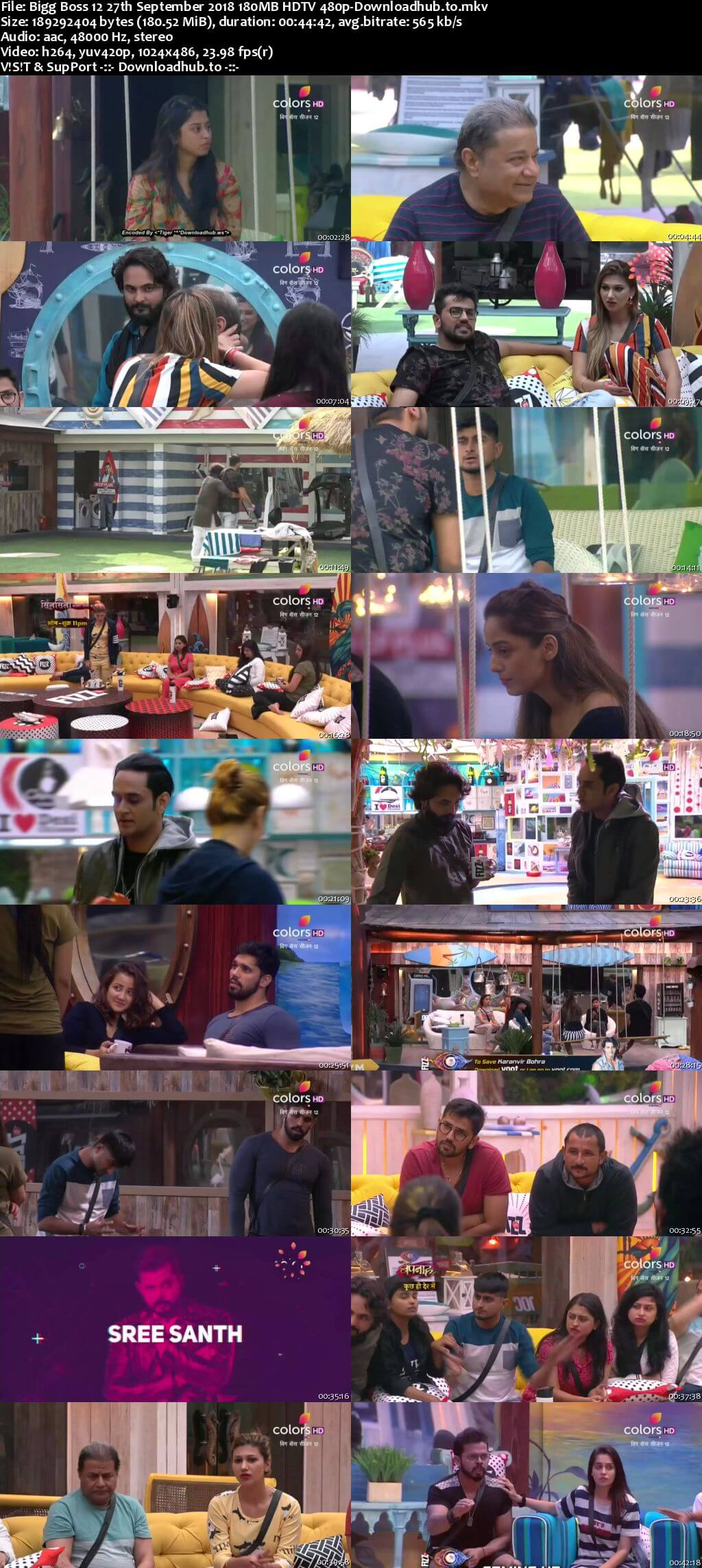 Bigg Boss 12 27 September 2018 Episode 11 HDTV 480p