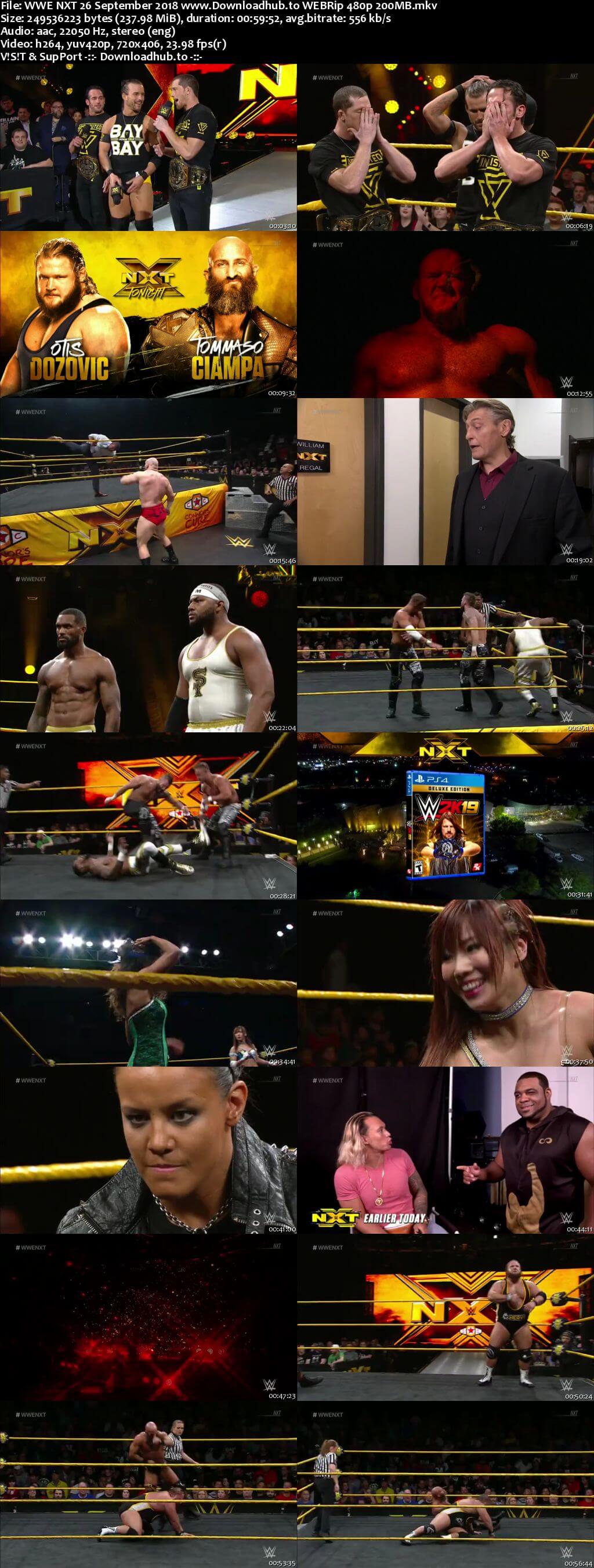 WWE NXT 26th September 2018 200MB HDTV 480p