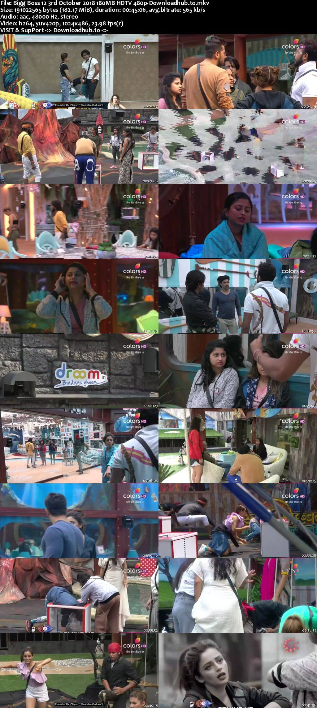 Bigg Boss 12 03 October 2018 Episode 17 HDTV 480p