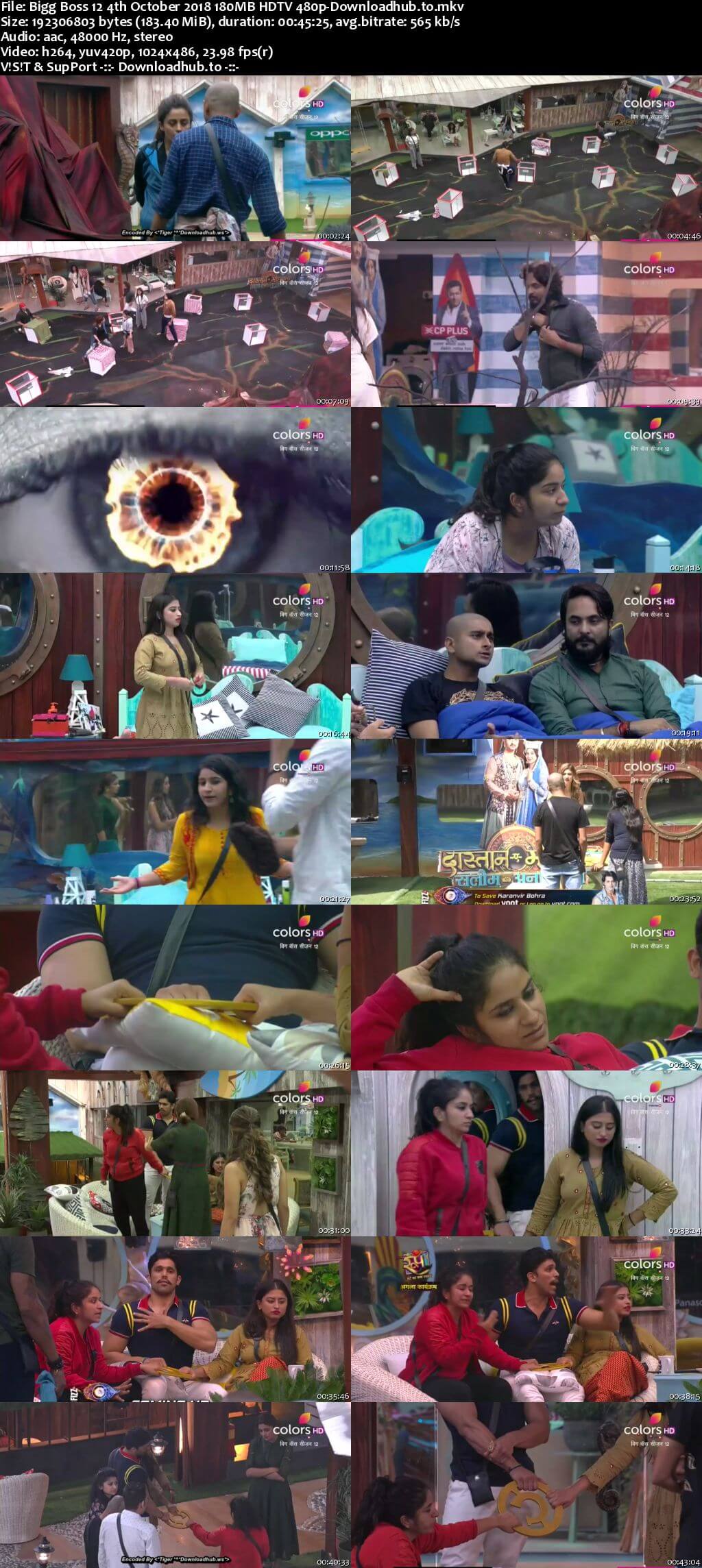 Bigg Boss 12 04 October 2018 Episode 18 HDTV 480p