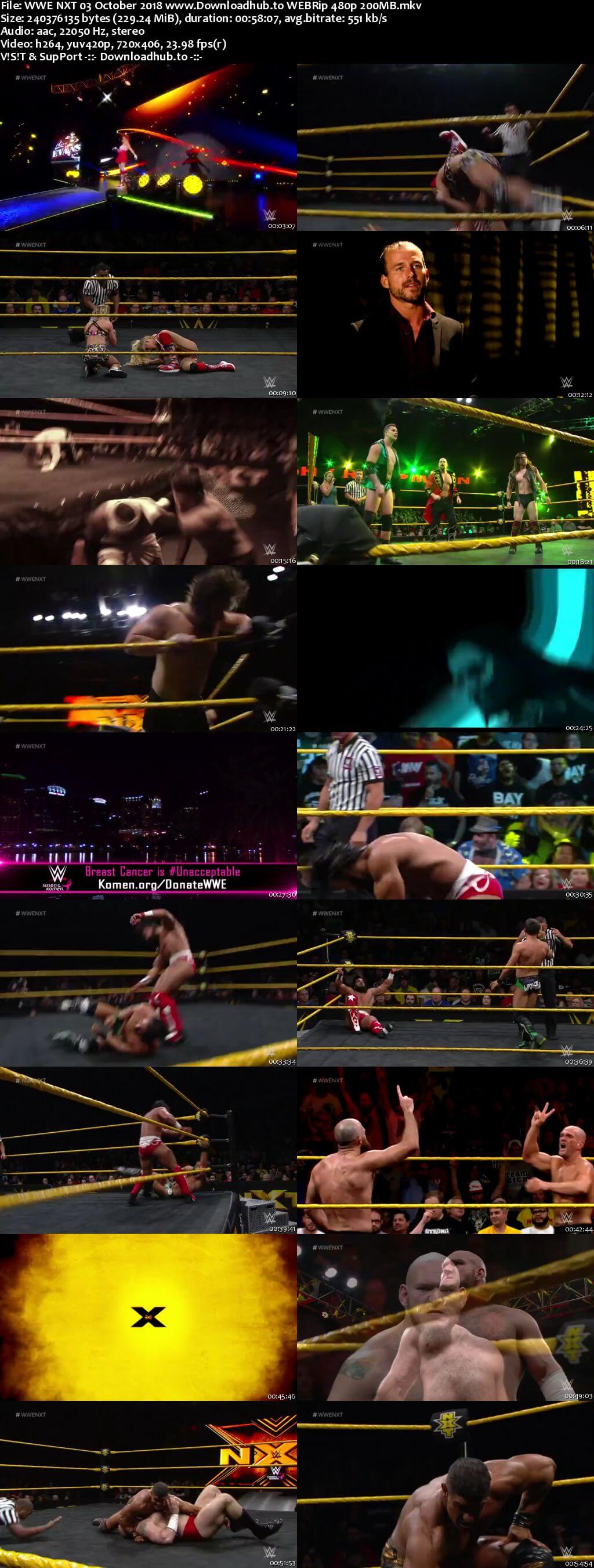 WWE NXT 3rd October 2018 200MB HDTV 480p