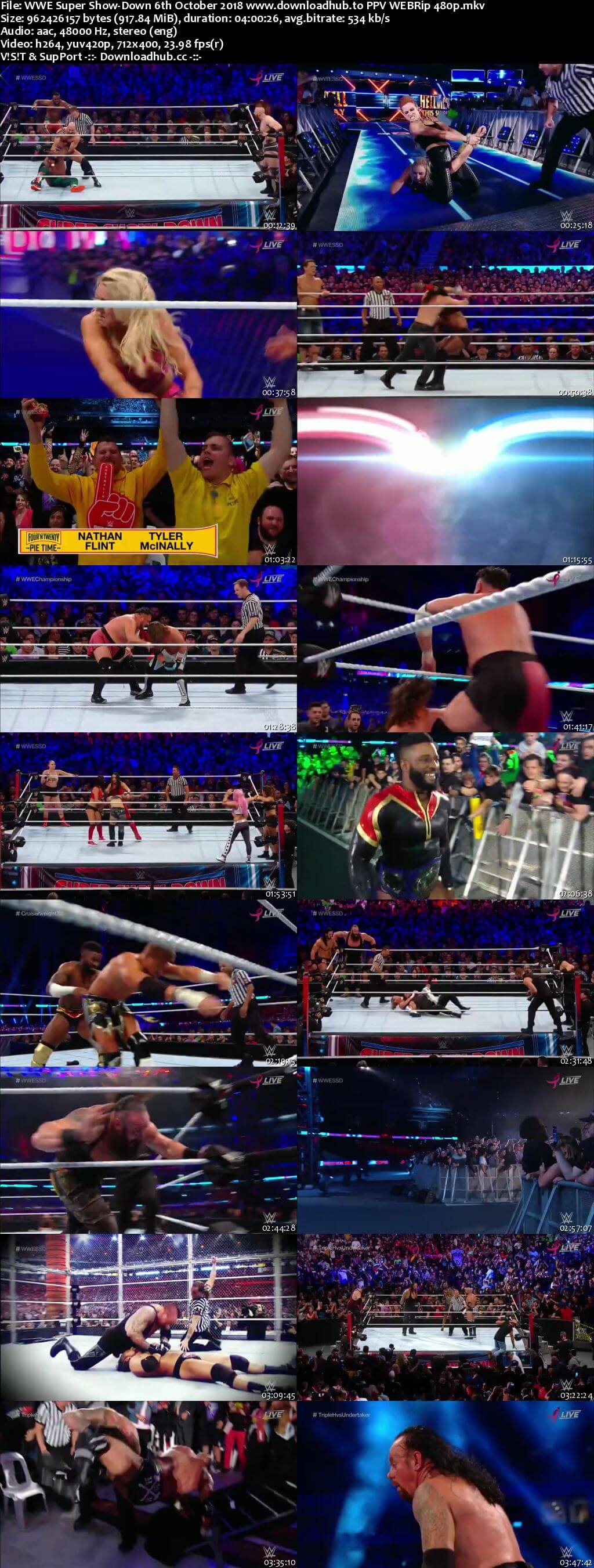 WWE Super Show Down 6th October 2018 900MB PPV WEBRip 480p