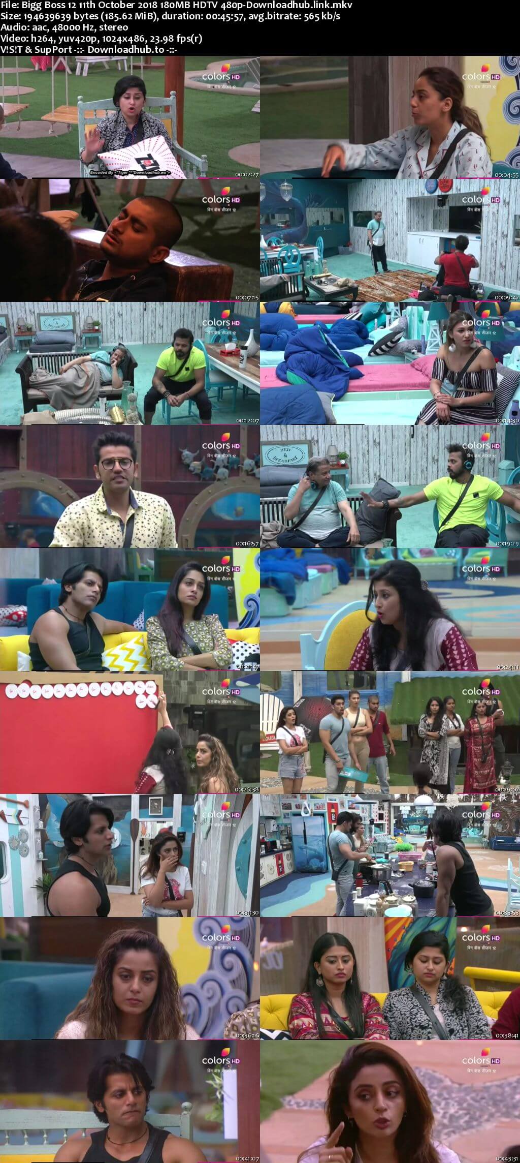 Bigg Boss 12 11 October 2018 Episode 25 HDTV 480p