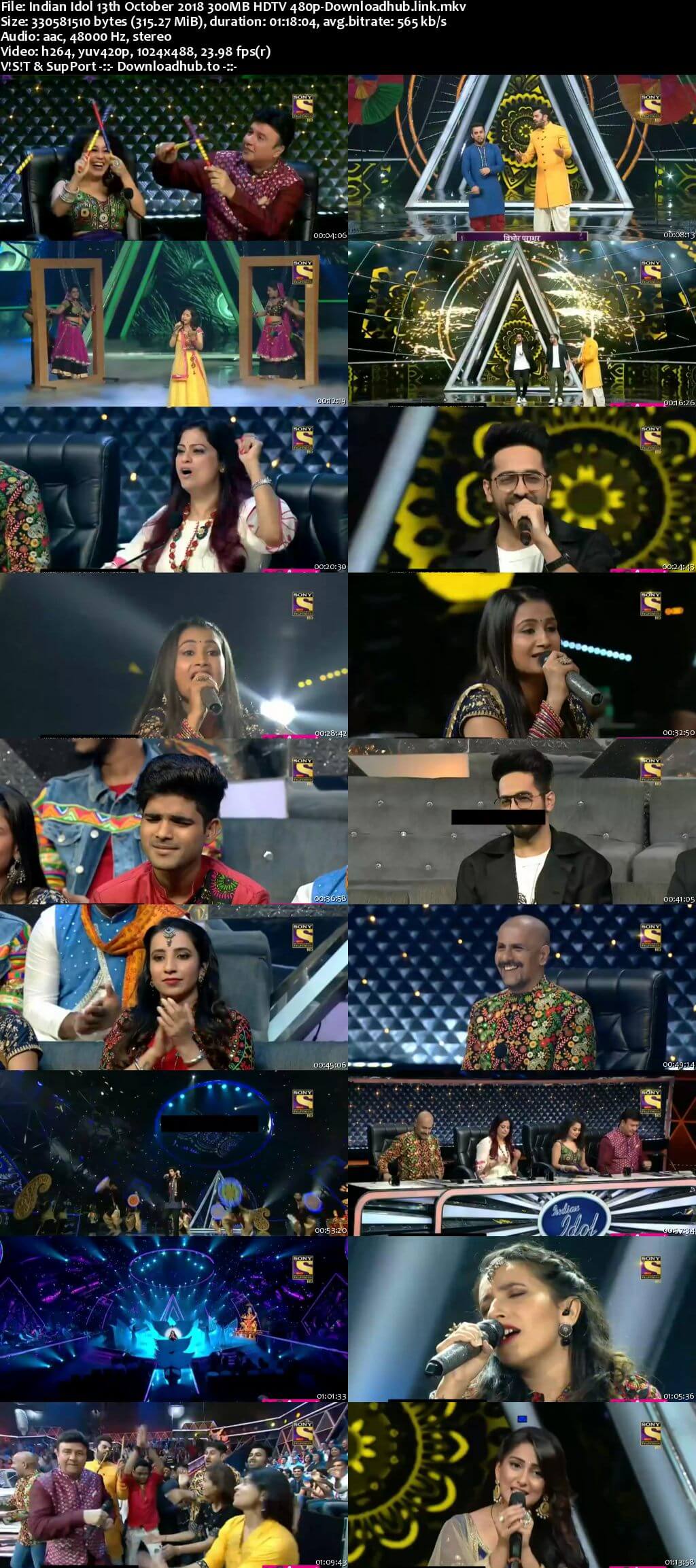 Indian Idol 13 October 2018 Episode 29 HDTV 480p