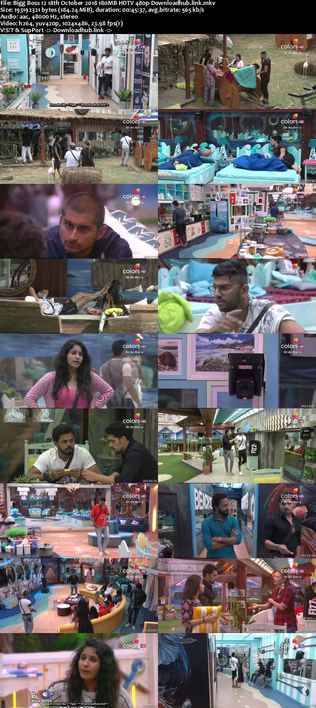 Bigg Boss 12 18 October 2018 Episode 32 HDTV 480p