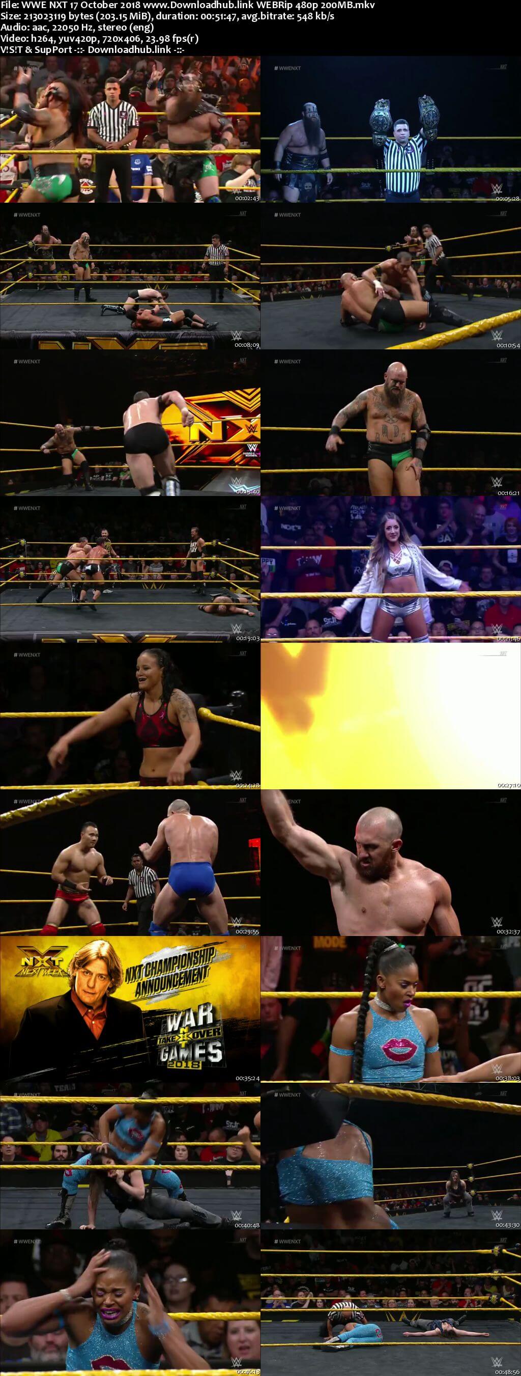 WWE NXT 17th October 2018 200MB HDTV 480p