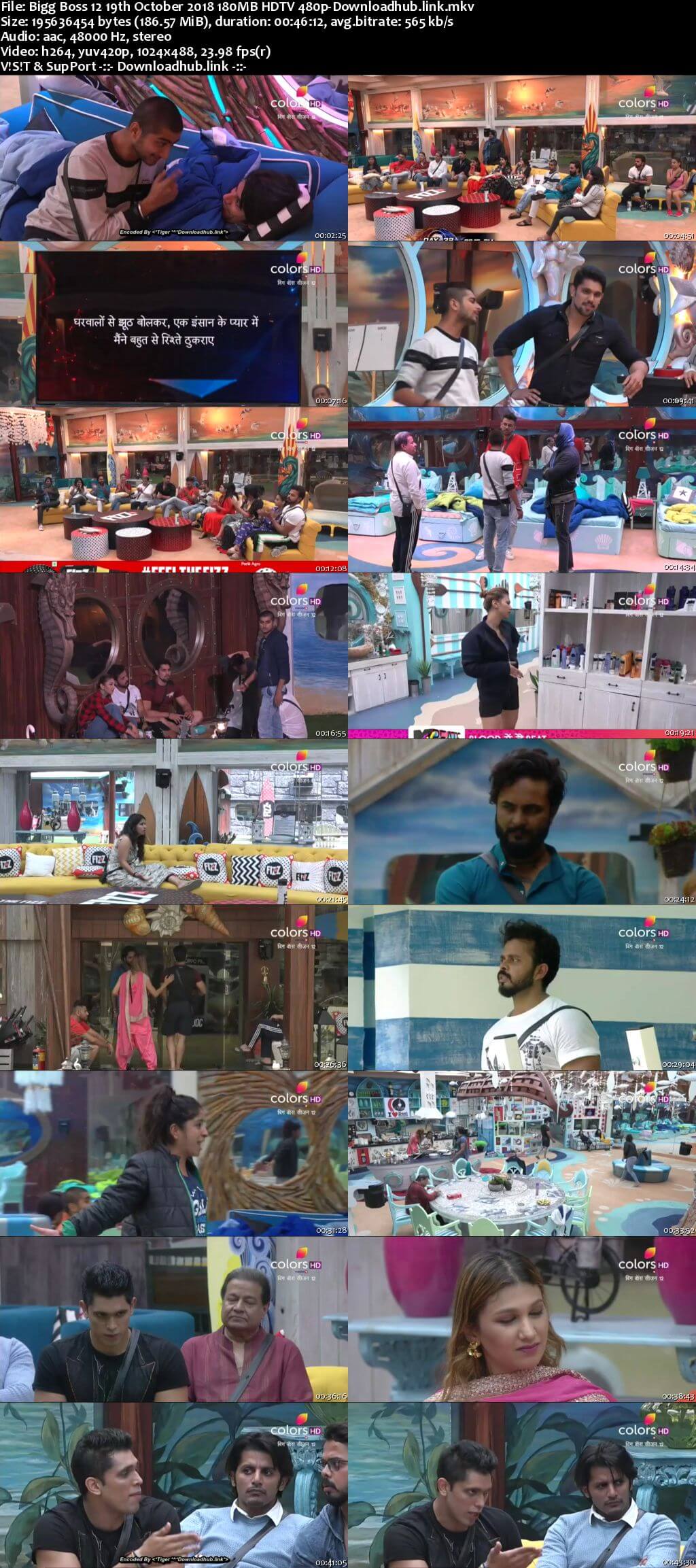 Bigg Boss 12 19 October 2018 Episode 33 HDTV 480p