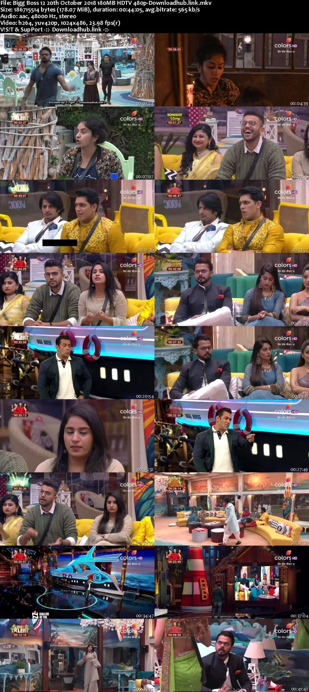 Bigg Boss 12 20 October 2018 Episode 34 HDTV 480p