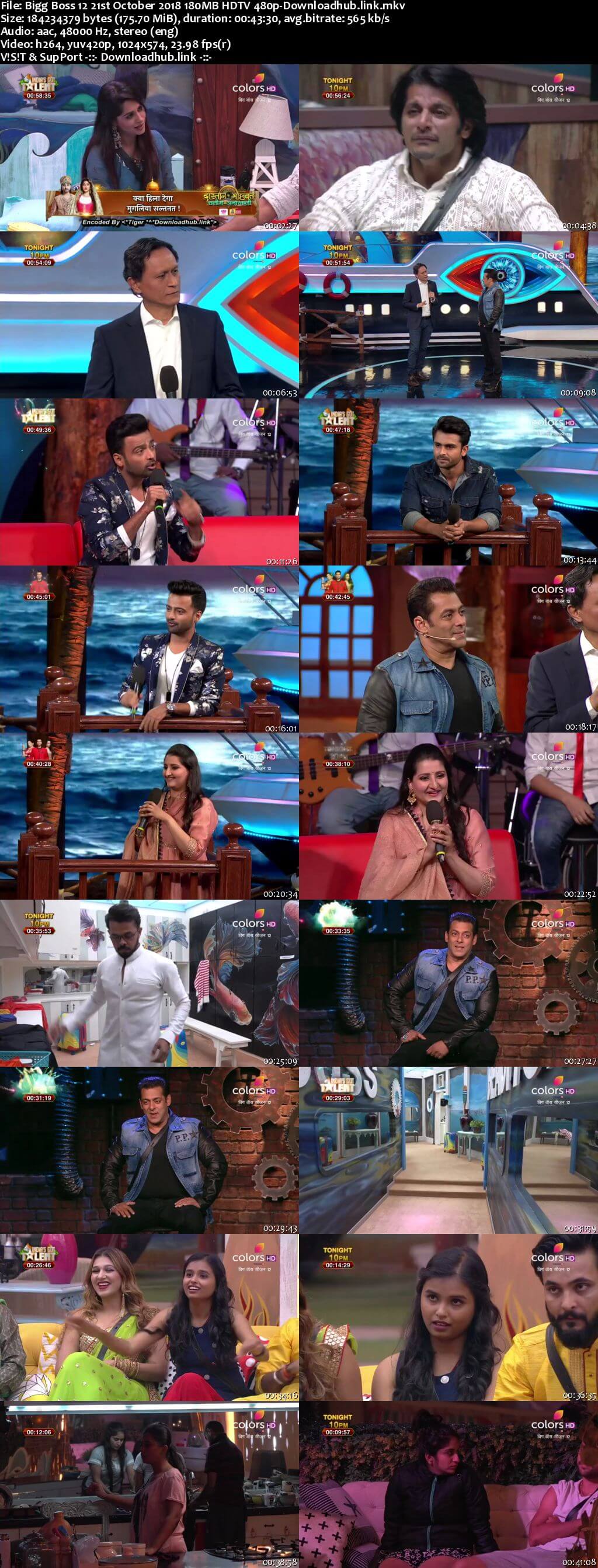 Bigg Boss 12 21 October 2018 Episode 35 HDTV 480p