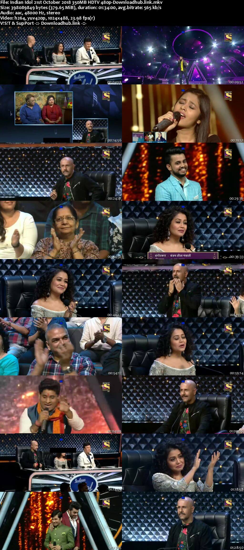 Indian Idol 21 October 2018 Episode 32 HDTV 480p