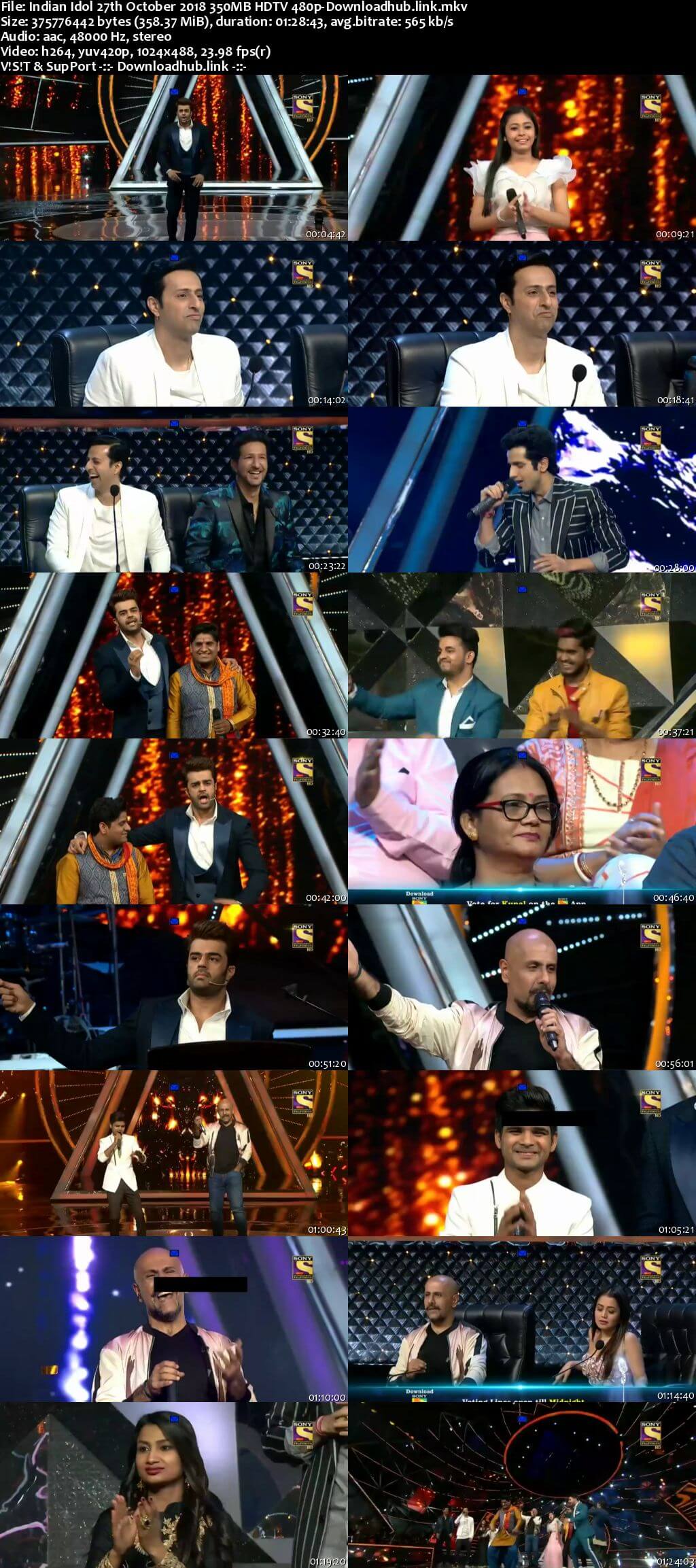 Indian Idol 27 October 2018 Episode 33 HDTV 480p