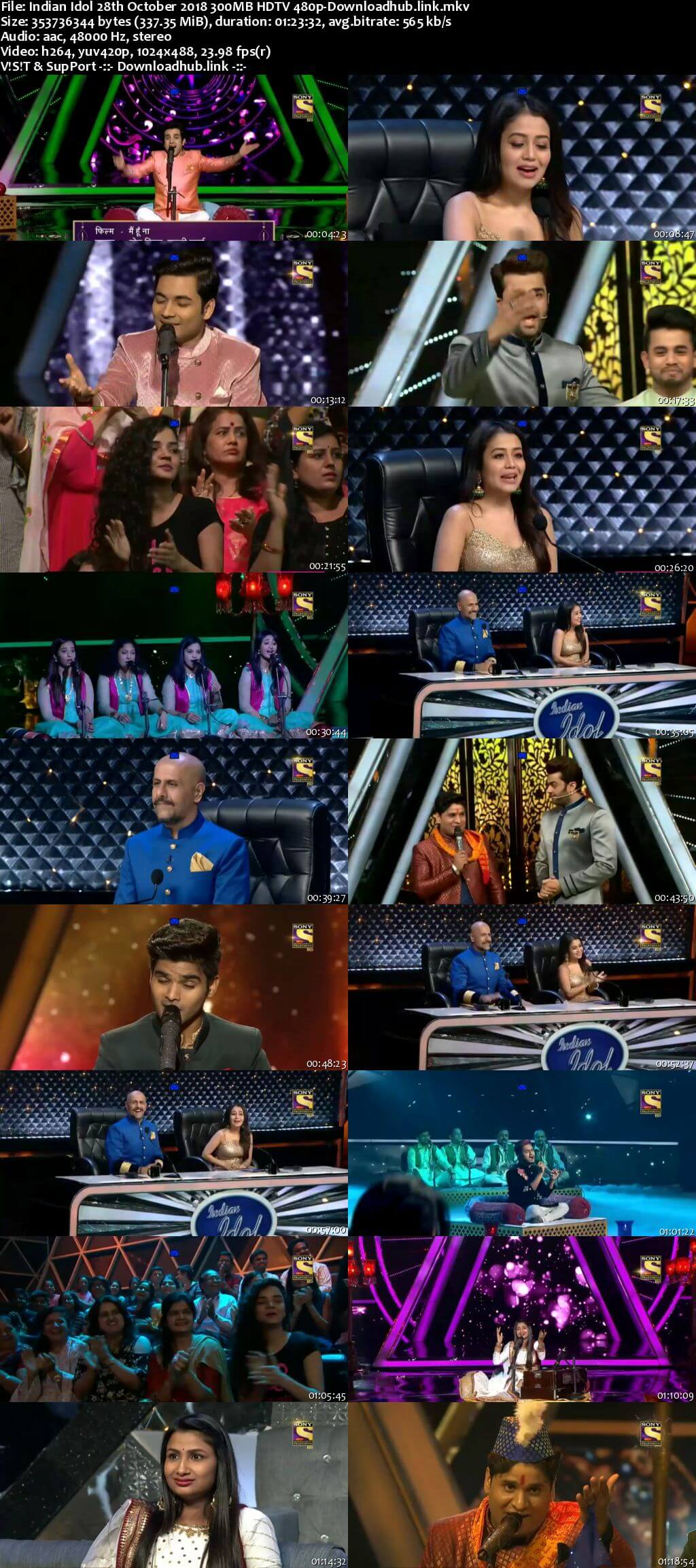 Indian Idol 28 October 2018 Episode 34 HDTV 480p