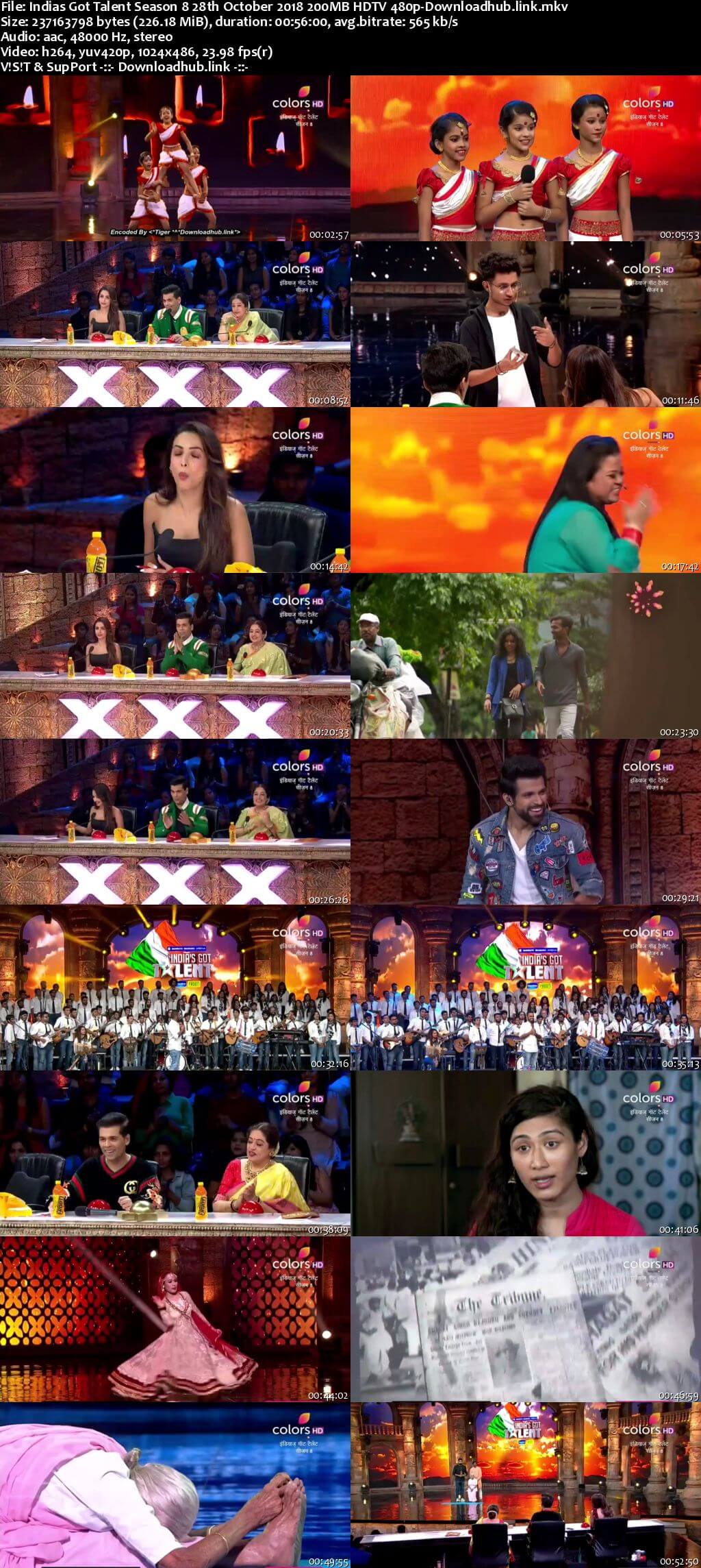 Indias Got Talent Season 8 28 October 2018 Episode 04 HDTV 480p