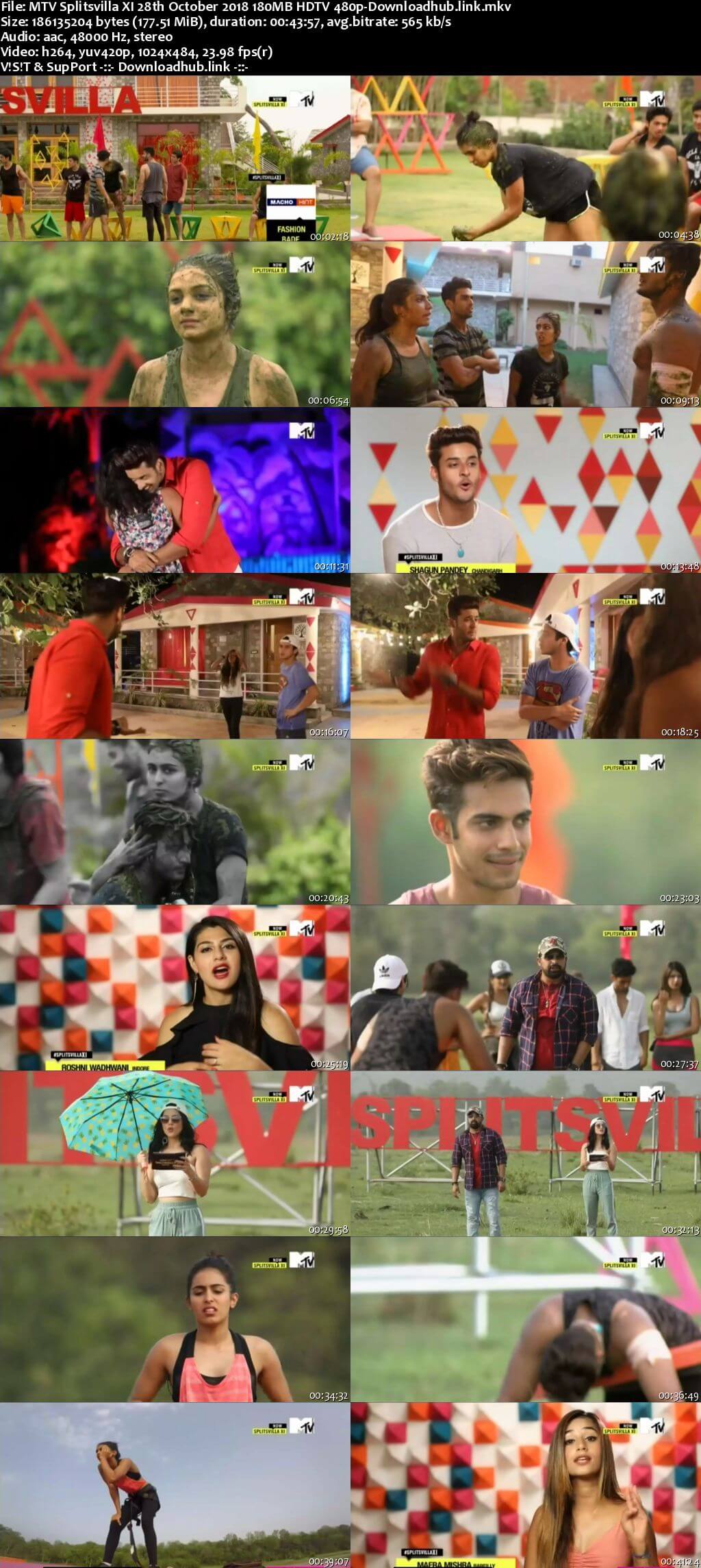 MTV Splitsvilla XI 28th October 2018 180MB HDTV 480p