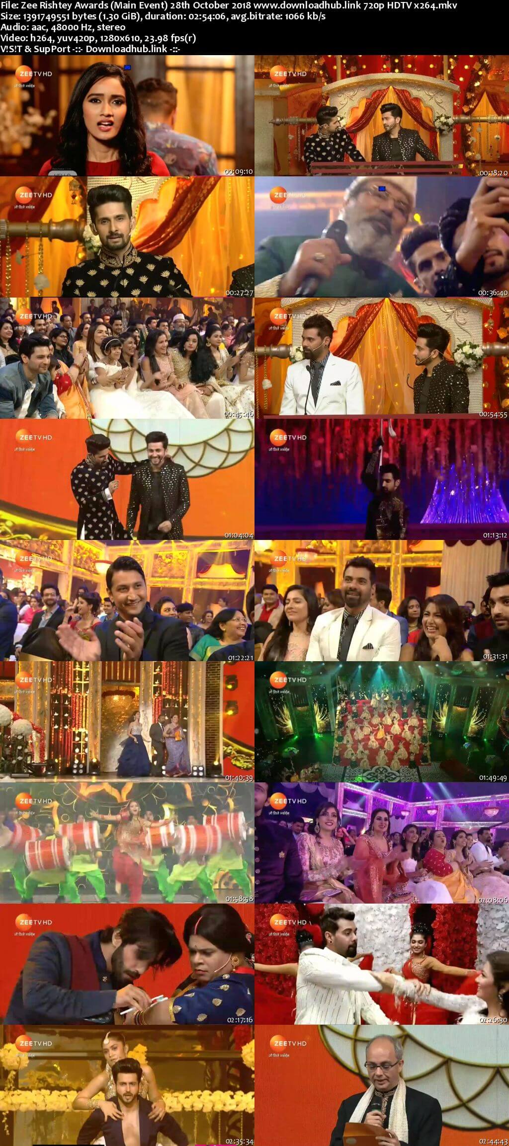 Zee Rishtey Awards (Main Event) 28th October 2018 720p HDTV x264