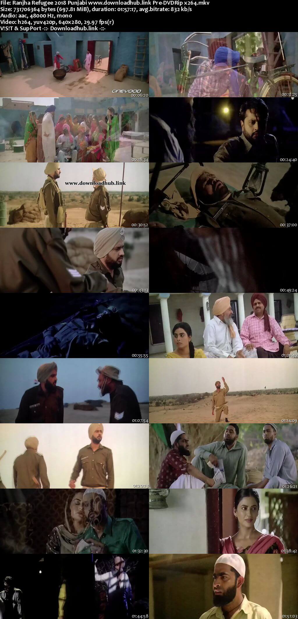 Ranjha Refugee 2018 Punjabi 700MB Pre-DVDRip x264