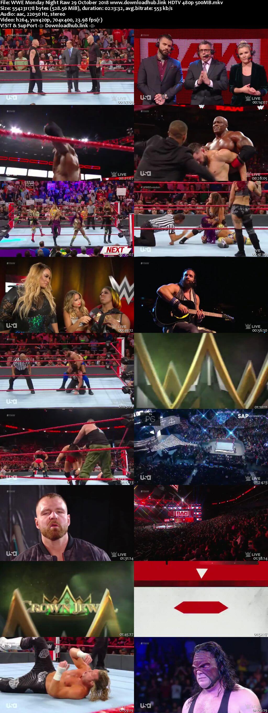 WWE Monday Night Raw 29th October 2018 500MB HDTVRip 480p