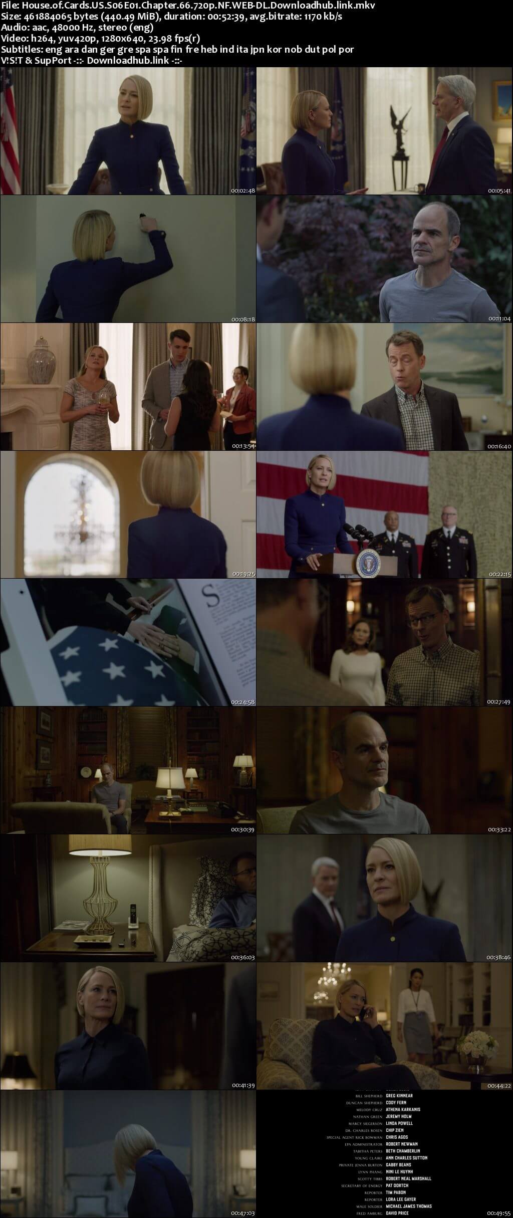 House of Cards S06 Complete 720p NF Web-DL MSubs