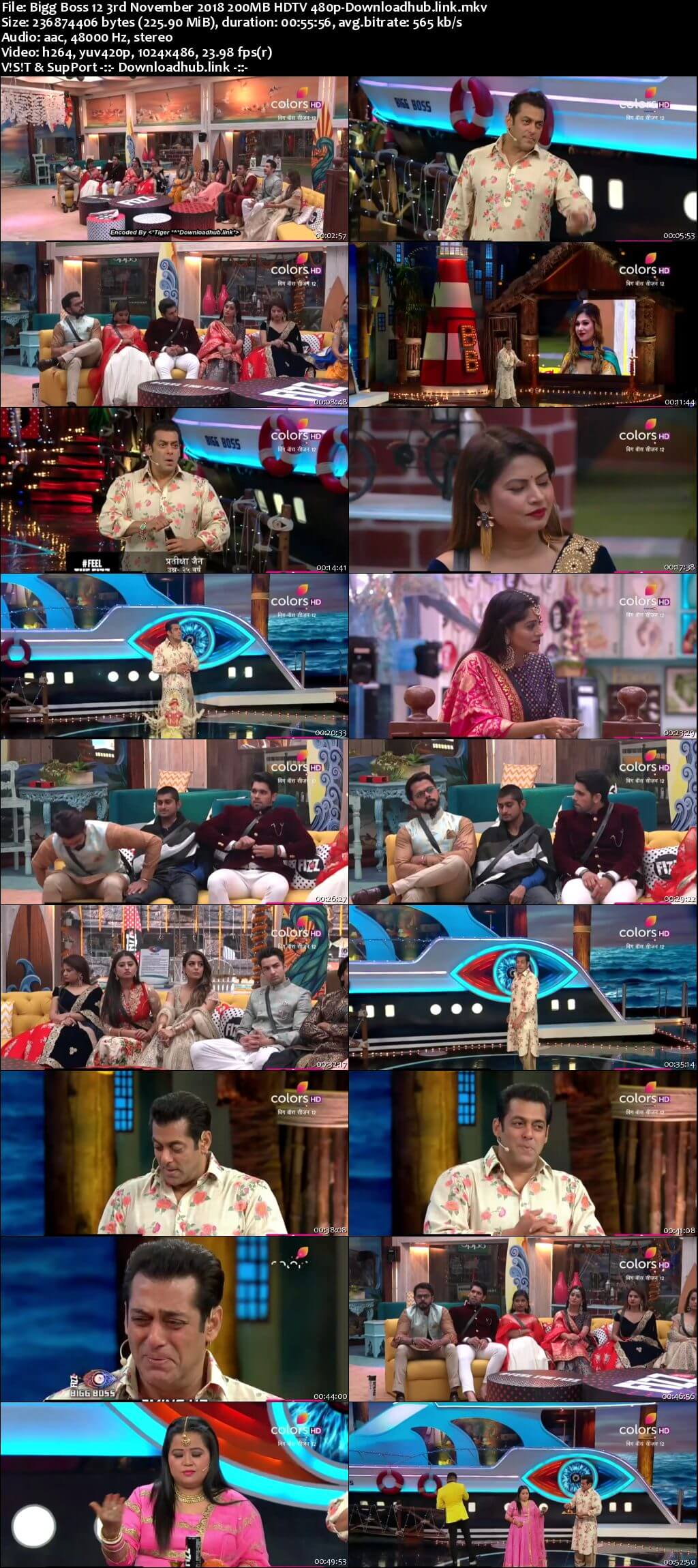 Bigg Boss 12 03 November 2018 Episode 48 HDTV 480p