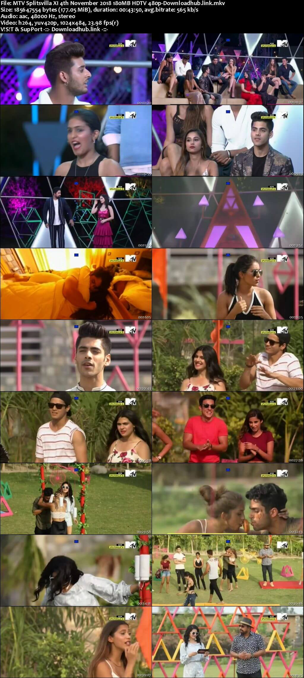 MTV Splitsvilla XI 4th November 2018 180MB HDTV 480p