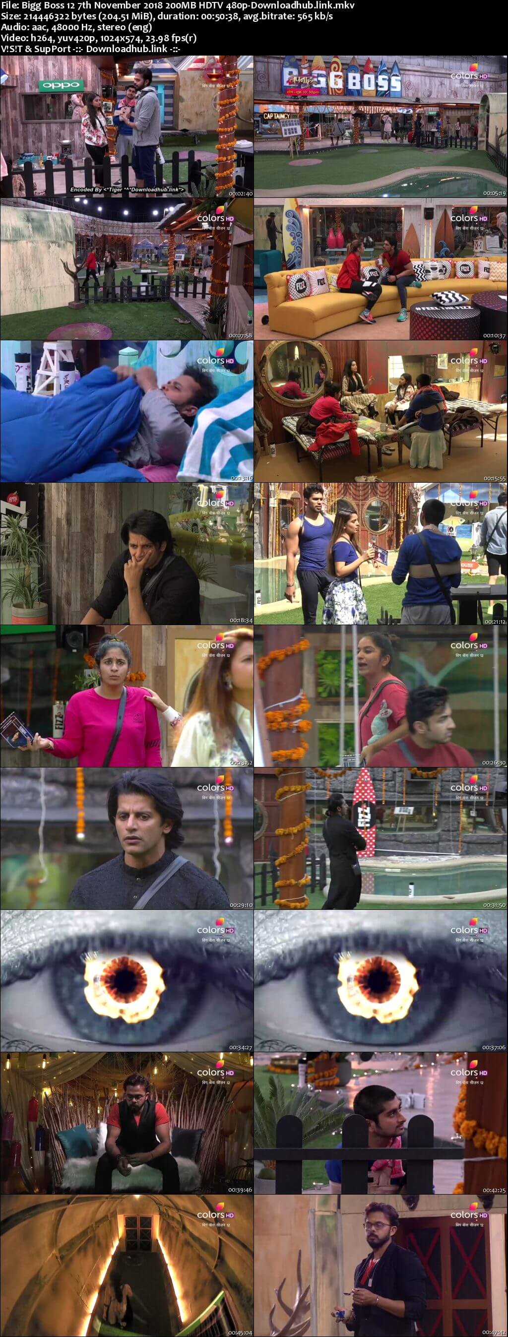 Bigg Boss 12 07 November 2018 Episode 52 HDTV 480p