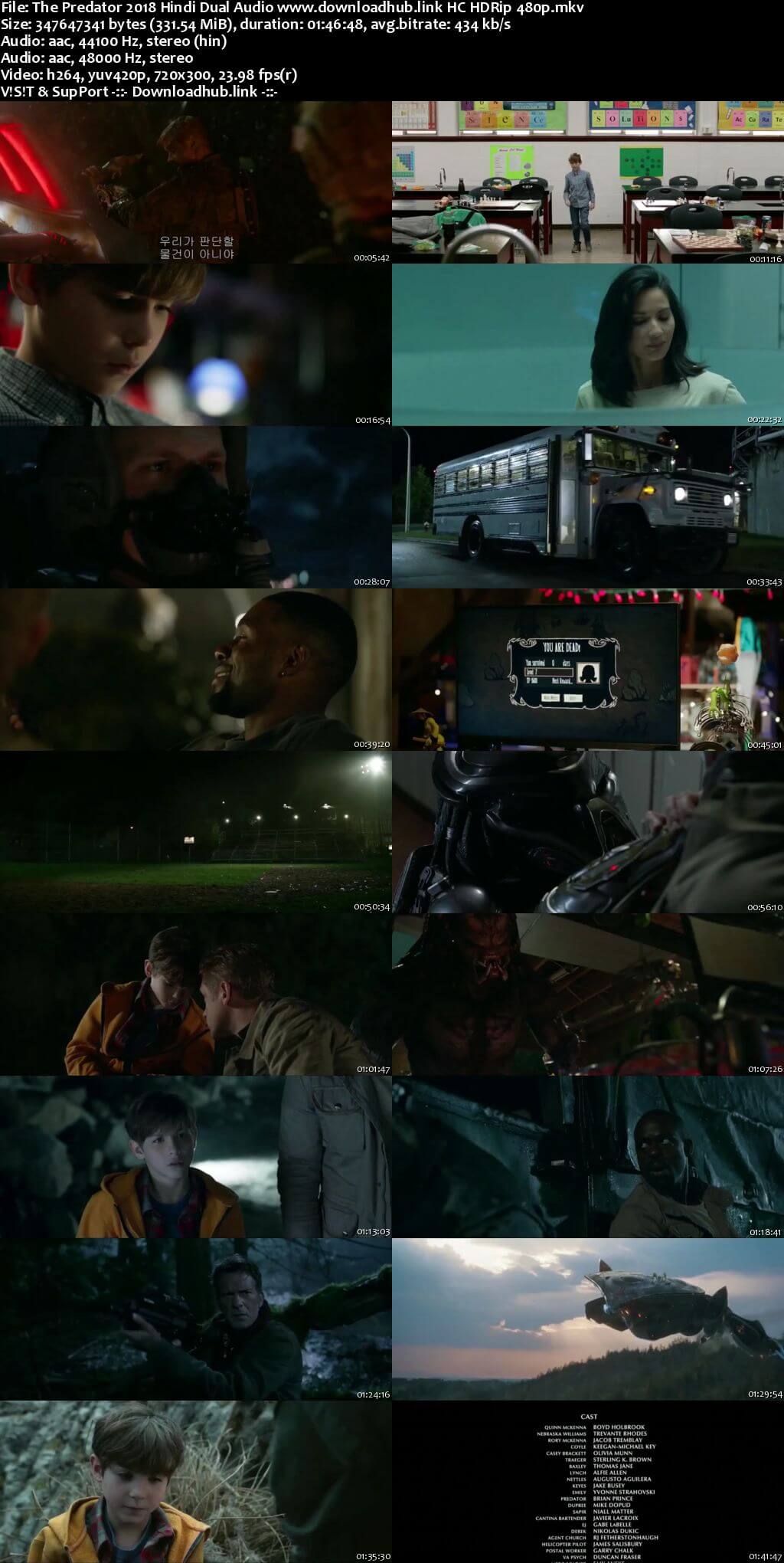 The Predator 2018 Hindi Dual Audio 300MB HC HDRip 480p