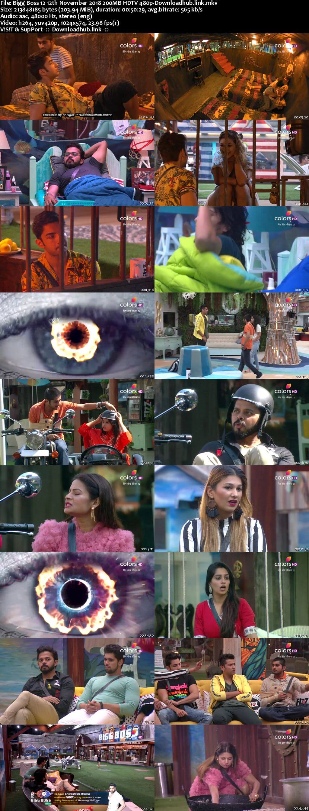 Bigg Boss 12 12 November 2018 Episode 57 HDTV 480p