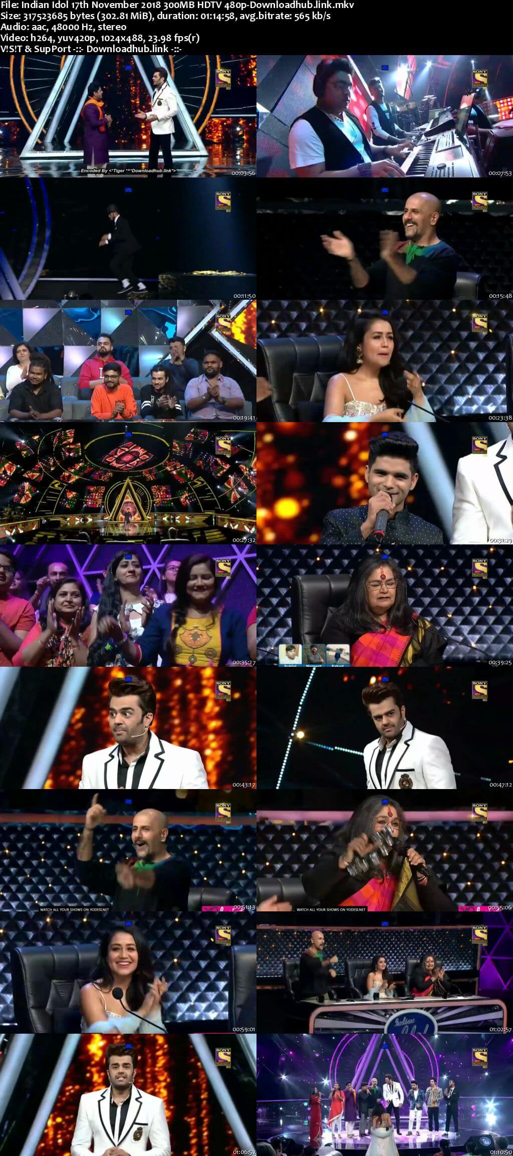 Indian Idol 17 November 2018 Episode 39 HDTV 480p