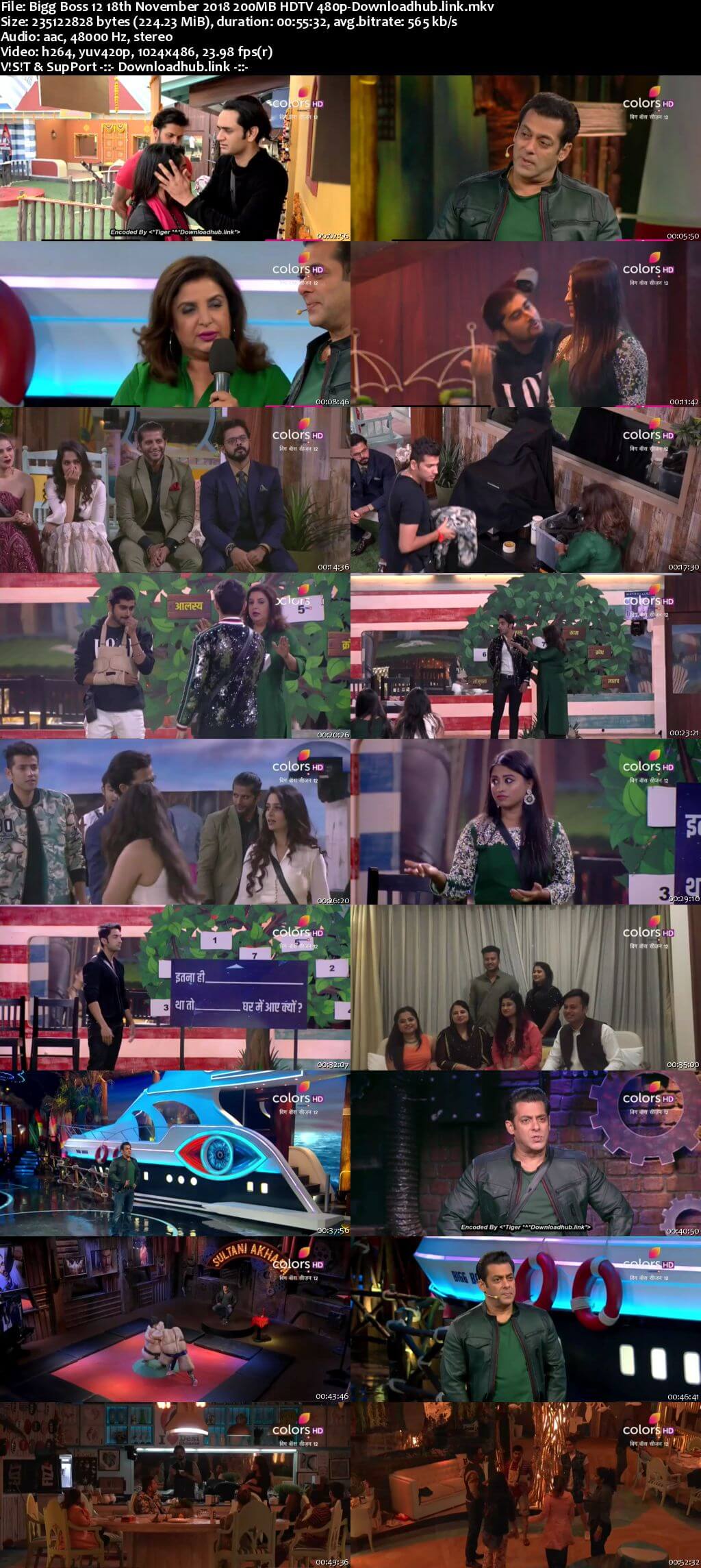 Bigg Boss 12 18 November 2018 Episode 63 HDTV 480p