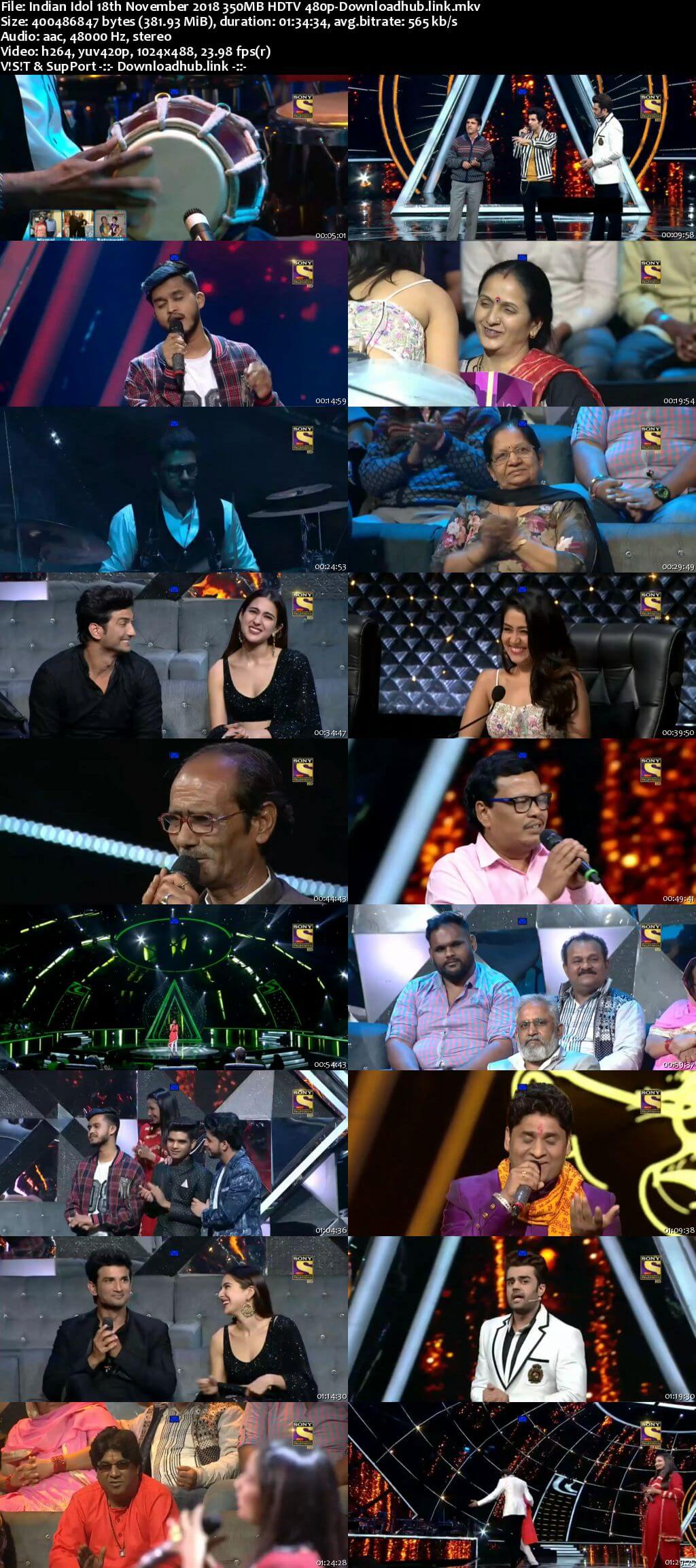 Indian Idol 18 November 2018 Episode 40 HDTV 480p