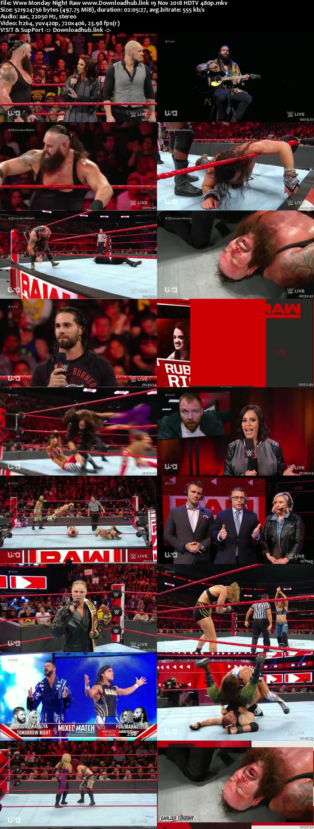 WWE Monday Night Raw 19th November 2018 500MB HDTVRip 480p