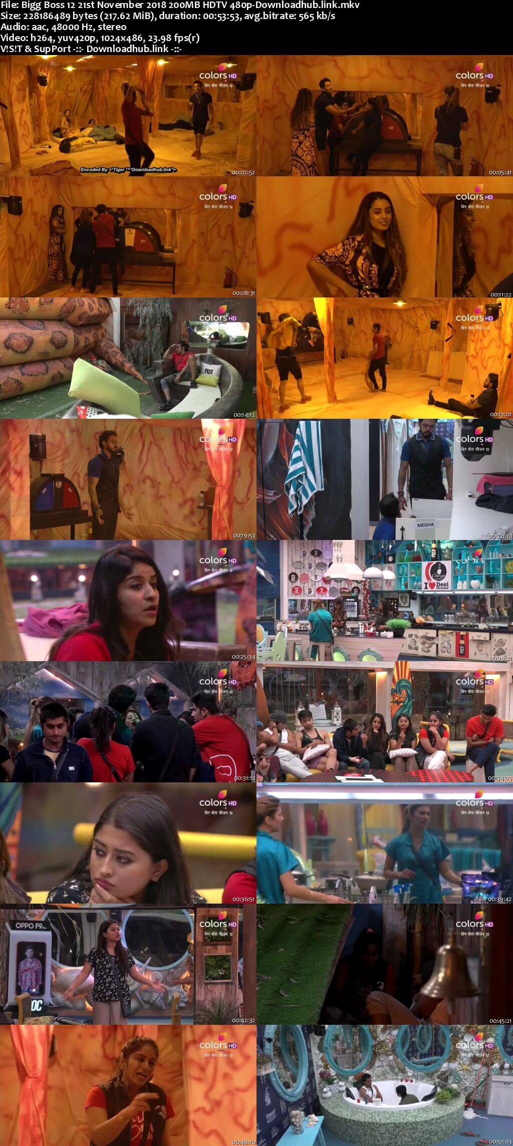 Bigg Boss 12 21 November 2018 Episode 66 HDTV 480p