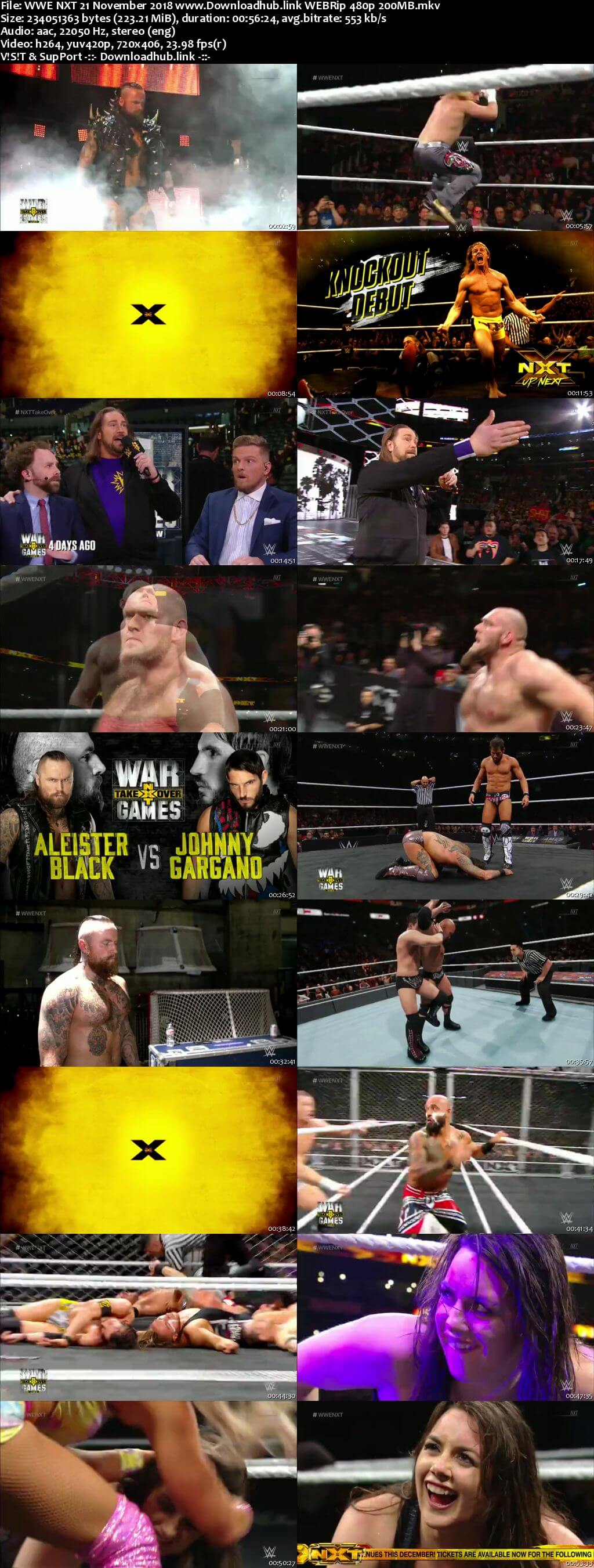 WWE NXT 21st November 2018 200MB HDTV 480p