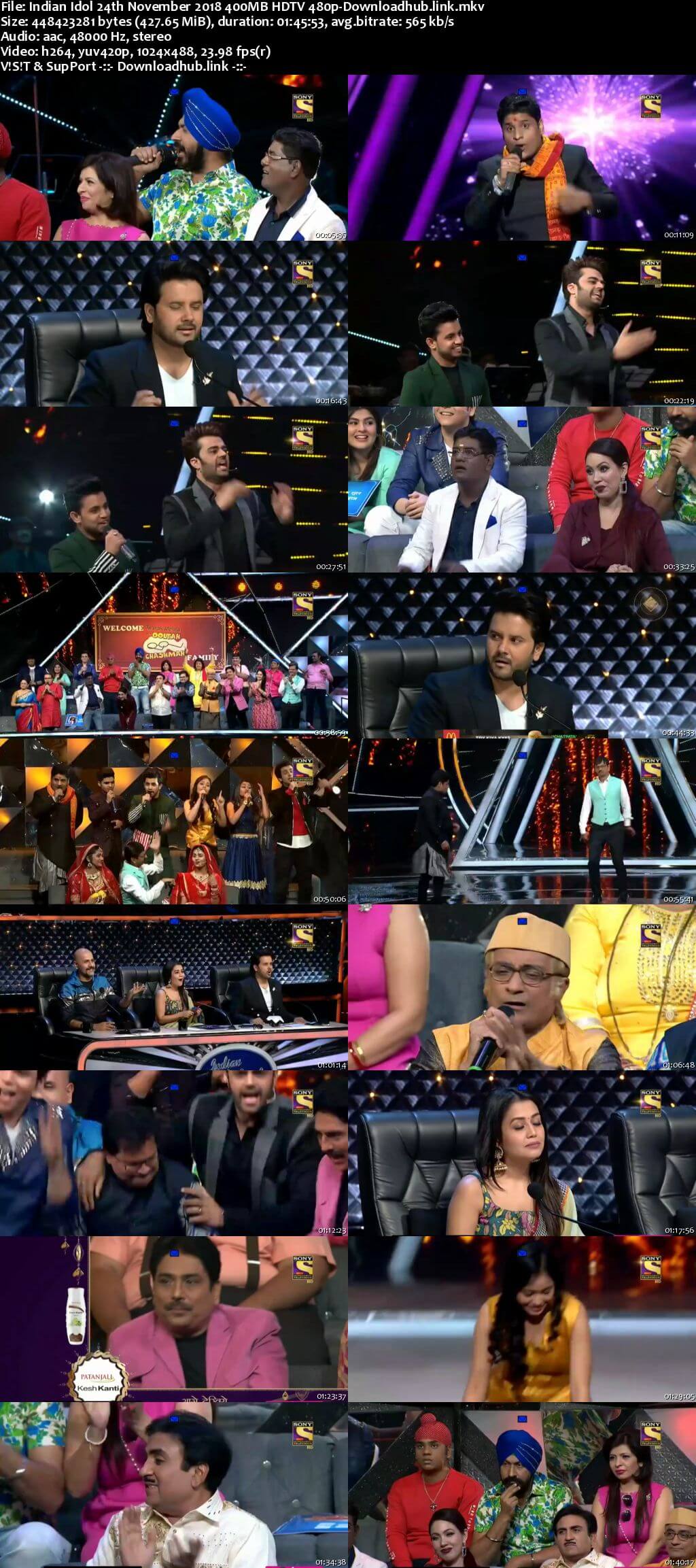 Indian Idol 24 November 2018 Episode 41 HDTV 480p