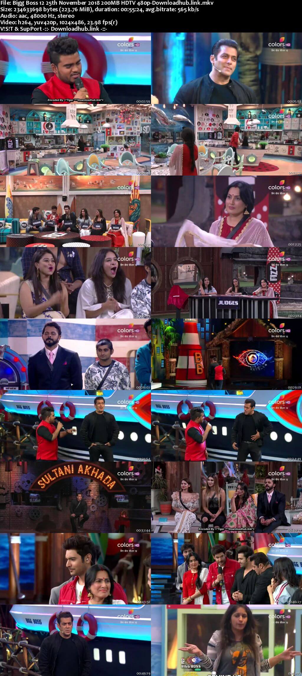 Bigg Boss 12 25 November 2018 Episode 70 HDTV 480p