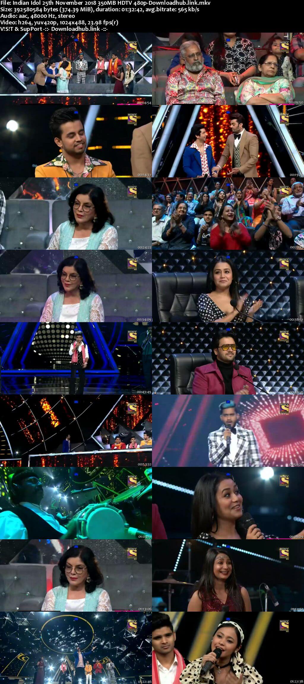 Indian Idol 25 November 2018 Episode 42 HDTV 480p