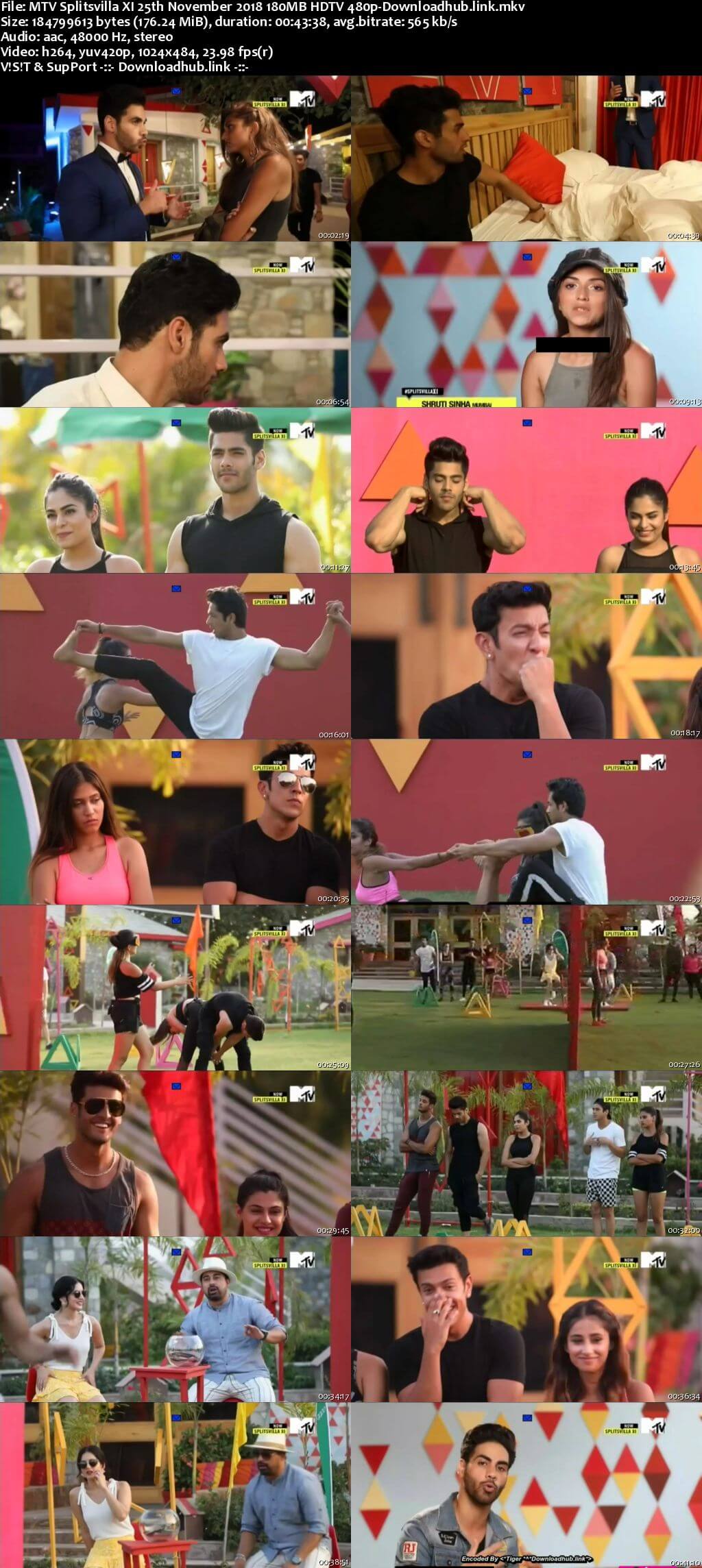 MTV Splitsvilla XI 25th November 2018 180MB HDTV 480p